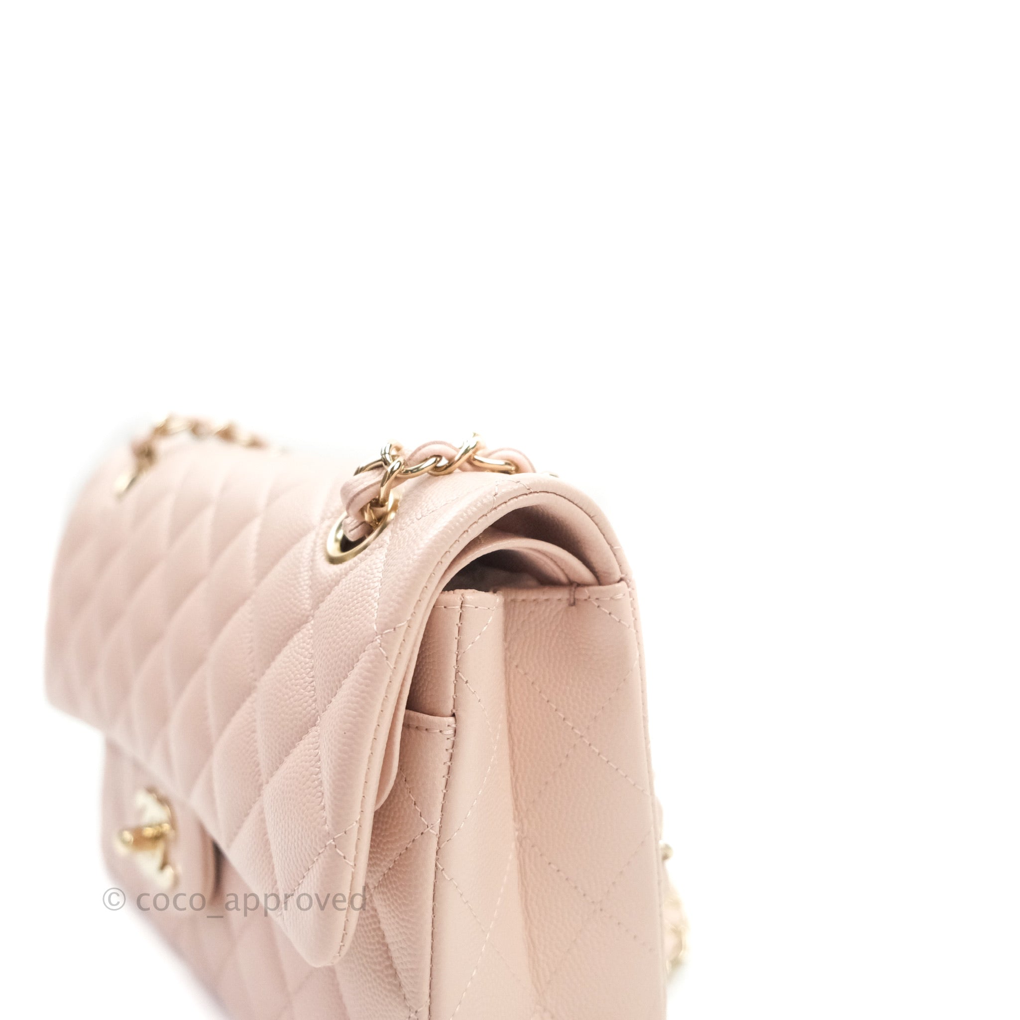Chanel Classic Small S/M Flap Sakura Pink Caviar Gold Hardware 21S –  Jemeryluxury
