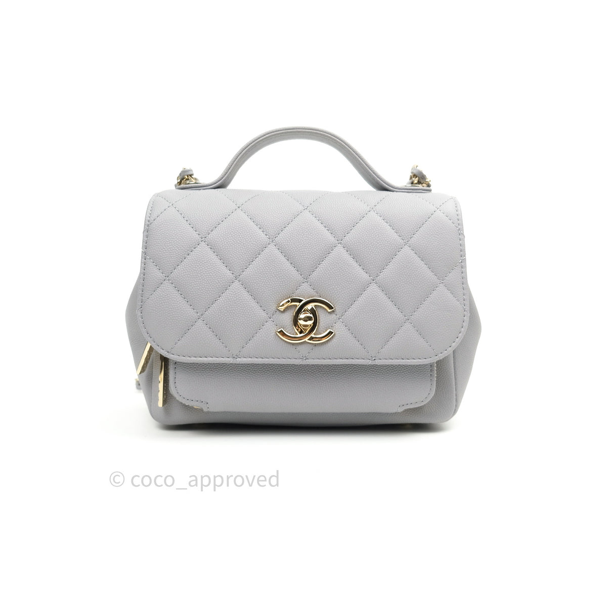 Chanel Quilted Medium Business Affinity Flap Grey Caviar Light Gold Ha –  Coco Approved Studio