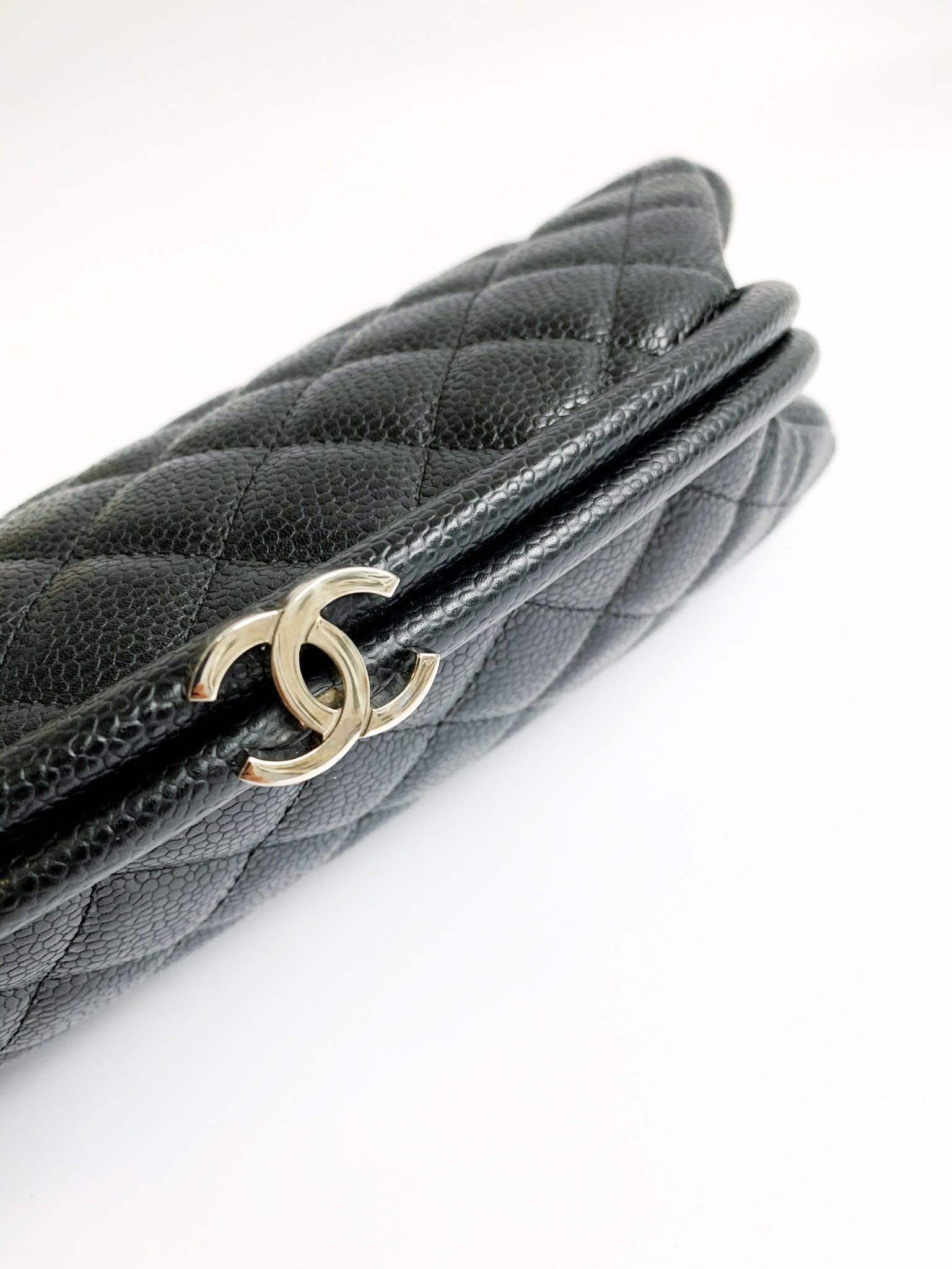 Chanel Quilted Timeless Kisslock Clutch Black Caviar Silver Hardware – Coco  Approved Studio