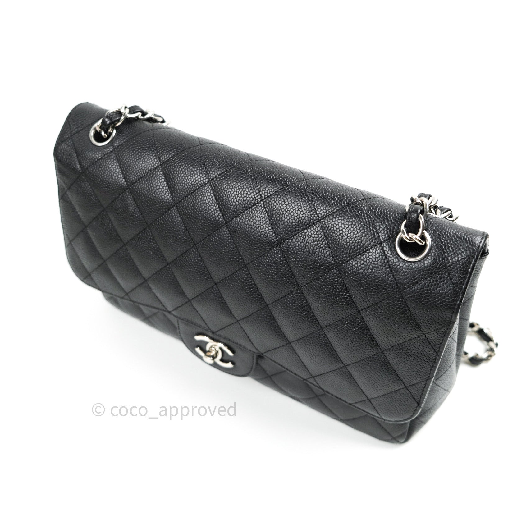 Chanel Jumbo Double Flap Black Caviar Silver Hardware⁣⁣ – Coco Approved  Studio