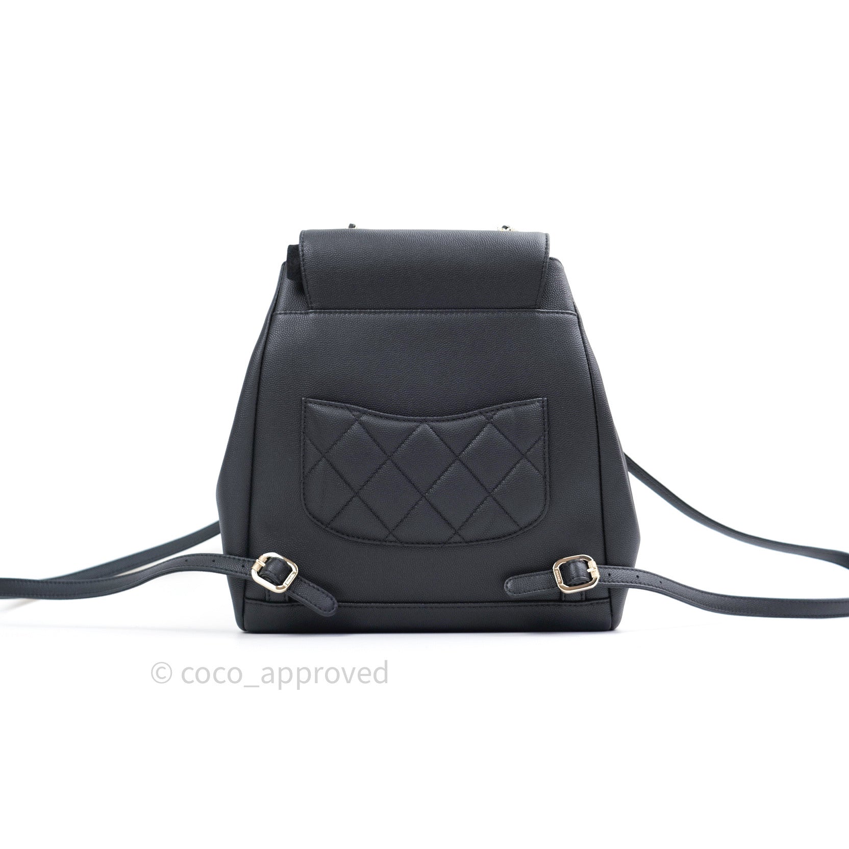 CHANEL Beige Quilted Caviar Leather Business Affinity Backpack at