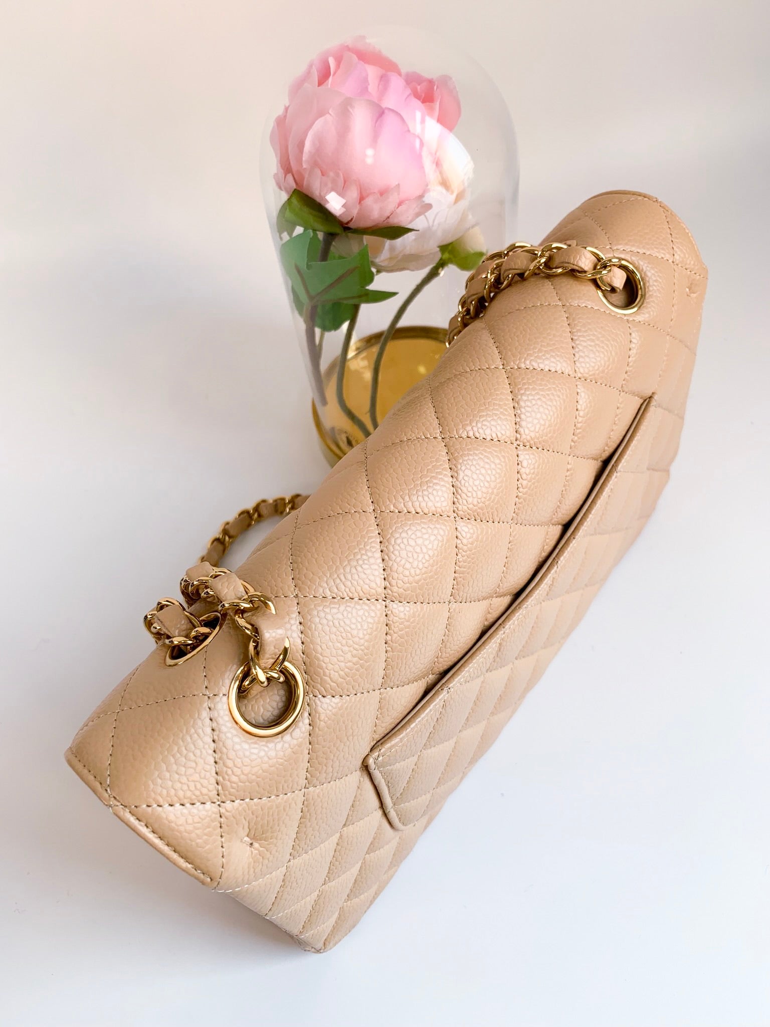 Chanel Caviar Quilted M/L Medium Double Flap Beige Clair Gold Hardware – Coco  Approved Studio