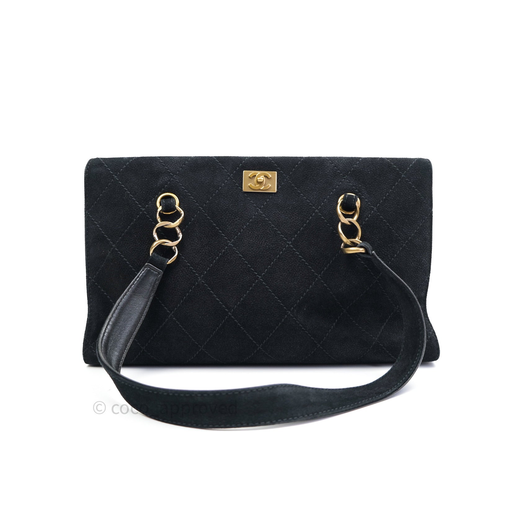Chanel Vintage Tote Bag Black Gold Hardware – Coco Approved Studio