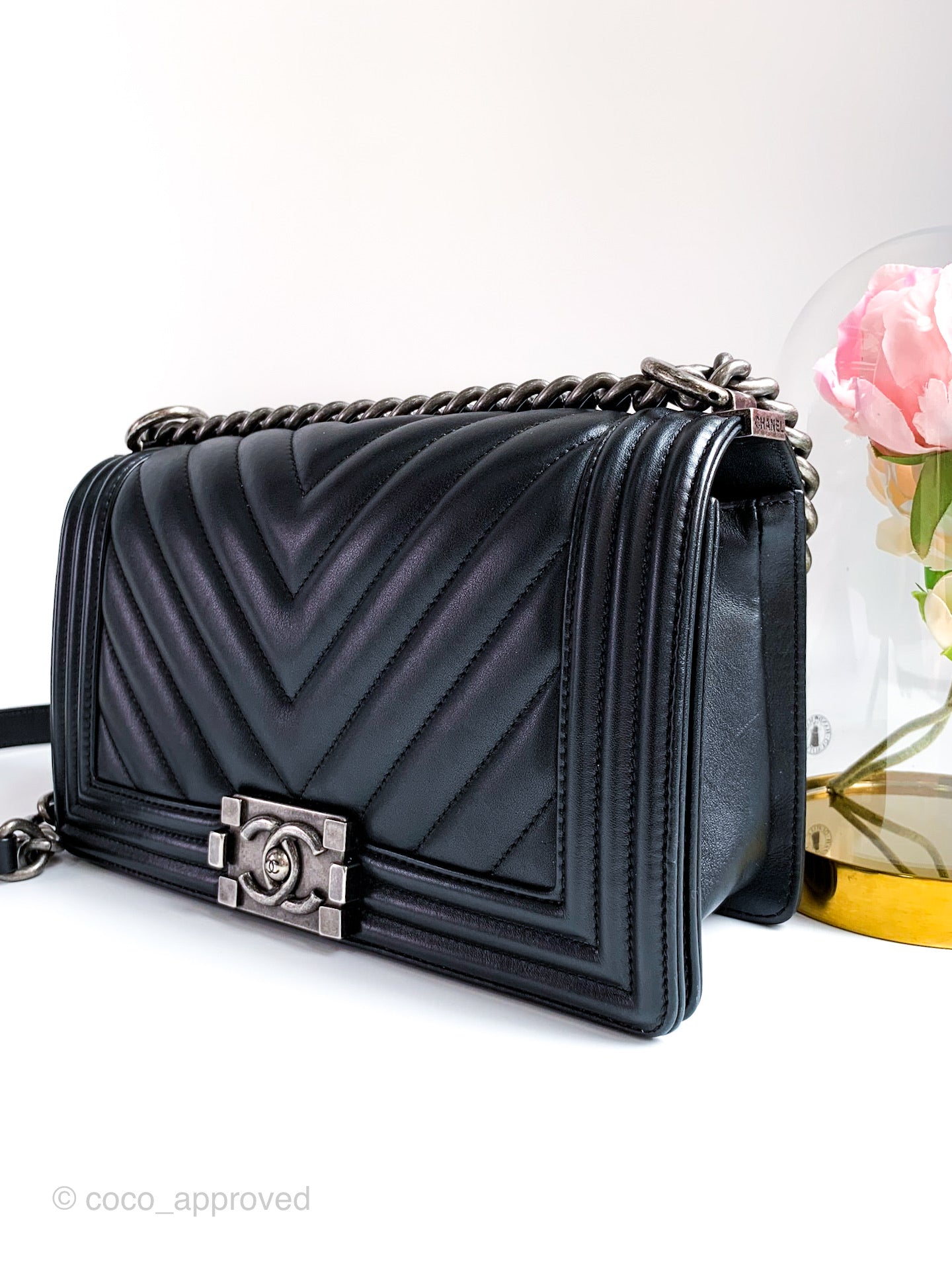 CHANEL, Bags, Chanel 9 Woc Black Calfskin Crochet Shoulder Bag W  Rutheniumfinish Hardware