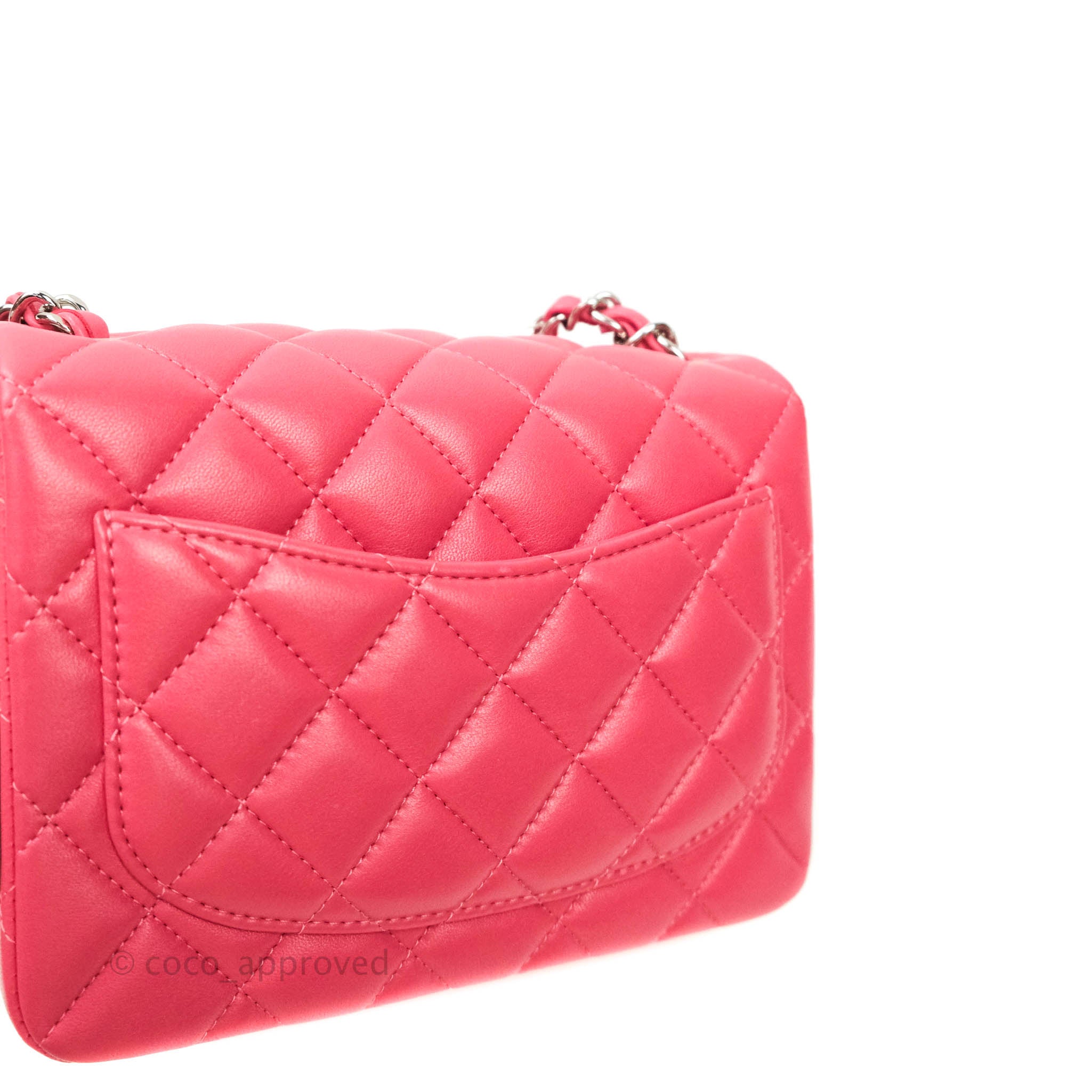 Chanel Mini Square Pink Lambskin Silver Hardware – Coco Approved