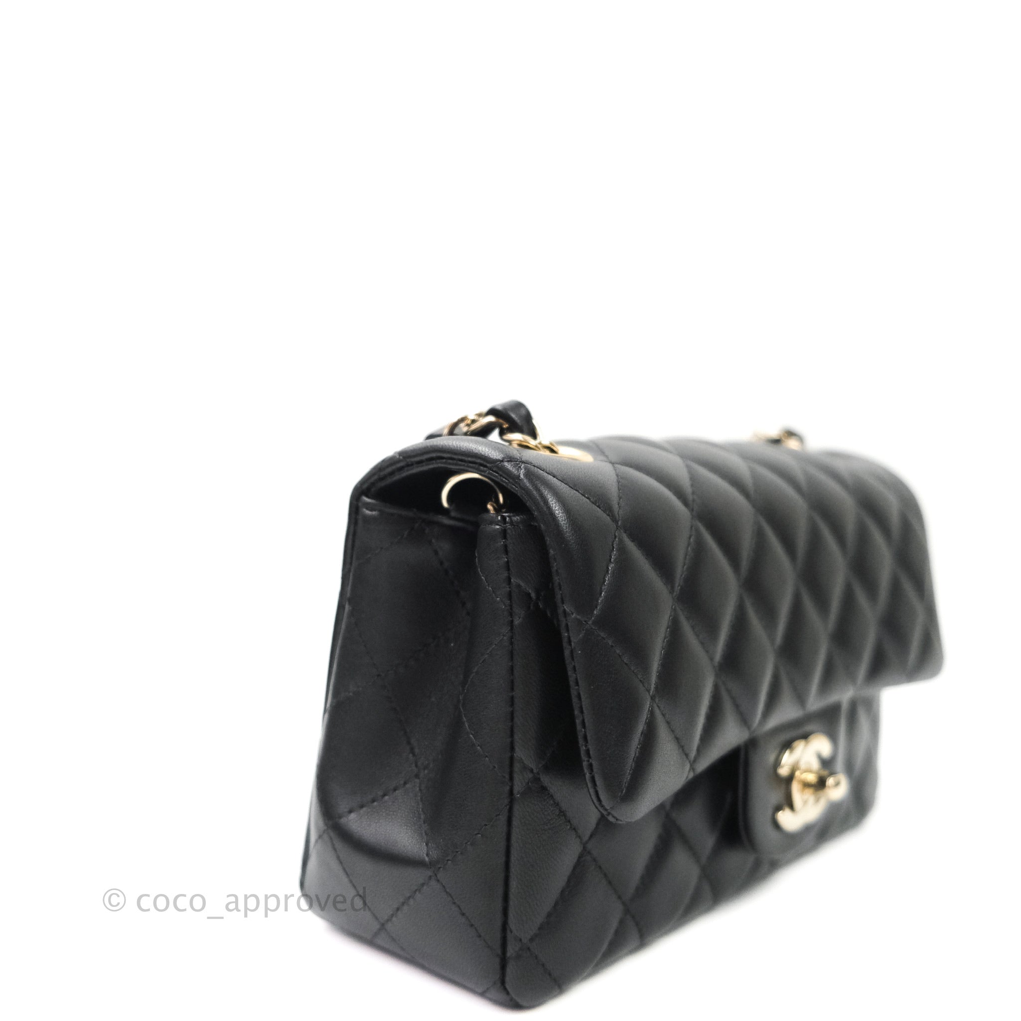 Chanel Quilted Mini Rectangular Black Lambskin Gold Hardware – Coco  Approved Studio