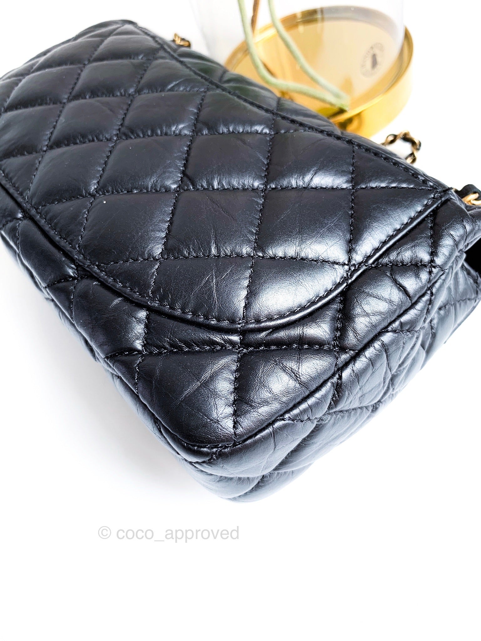 Chanel Limited Edition Aged Calfskin Quilted Mini Medallion Flap Black –  Coco Approved Studio