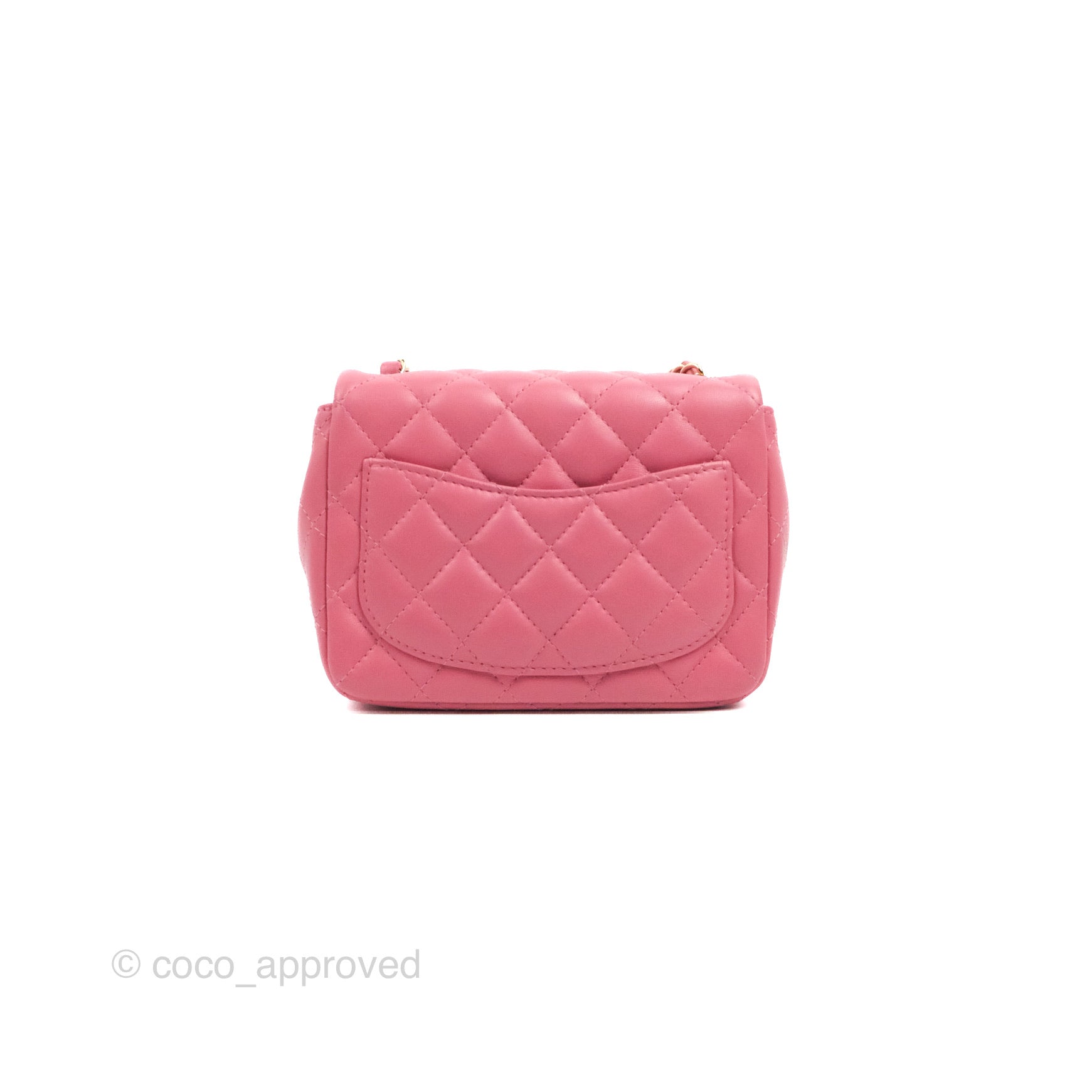 Chanel Mini Square Flap Pink Lambskin Gold Hardware – Coco Approved Studio