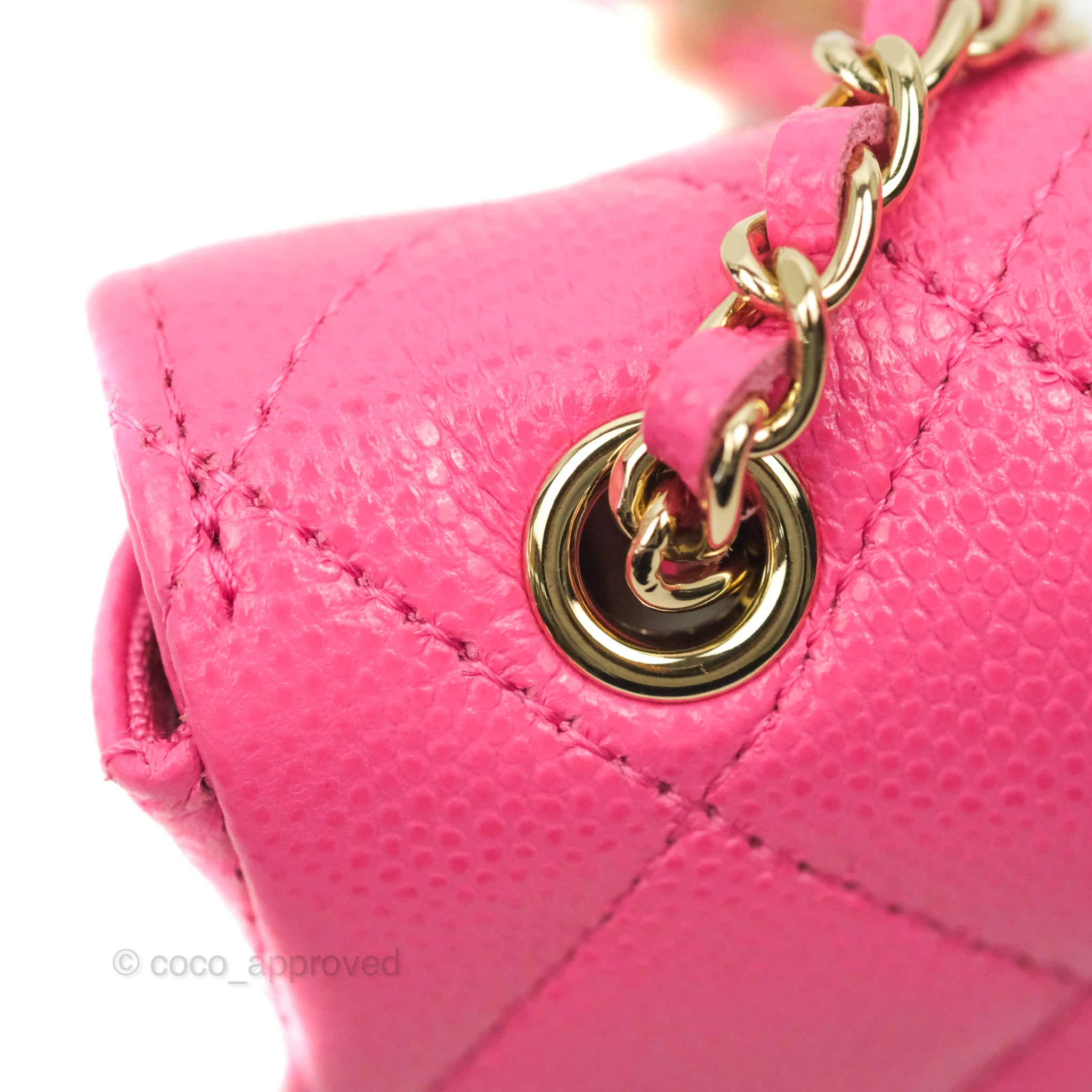 CHANEL Caviar Quilted Mini Chain Belt Bag Light Pink 1216476