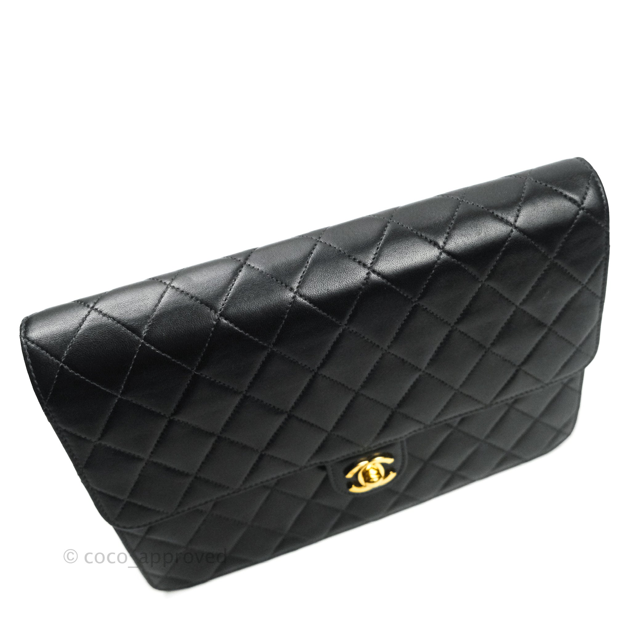 Chanel Vintage Single Flap Black Lambskin Gold Hardware – Coco Approved  Studio