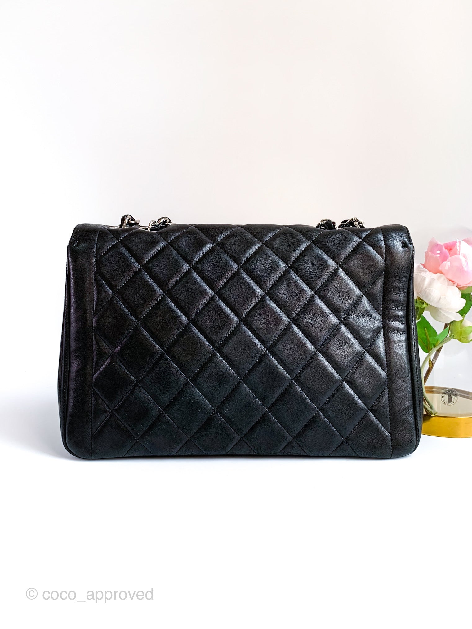 Chanel Large Coco Rider Flap Black Large Lambskin Silver Hardware – Coco  Approved Studio