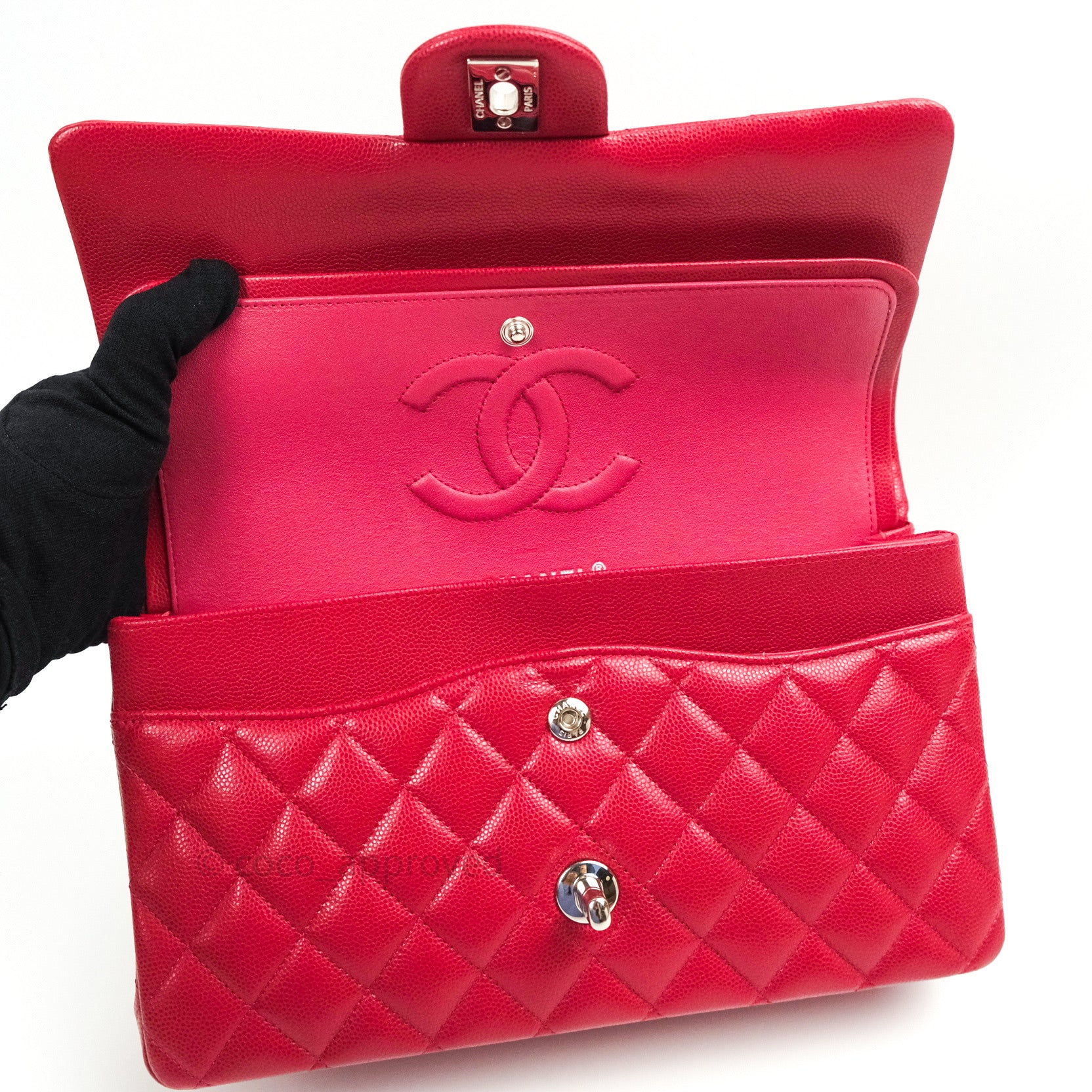 chanel red flap bag