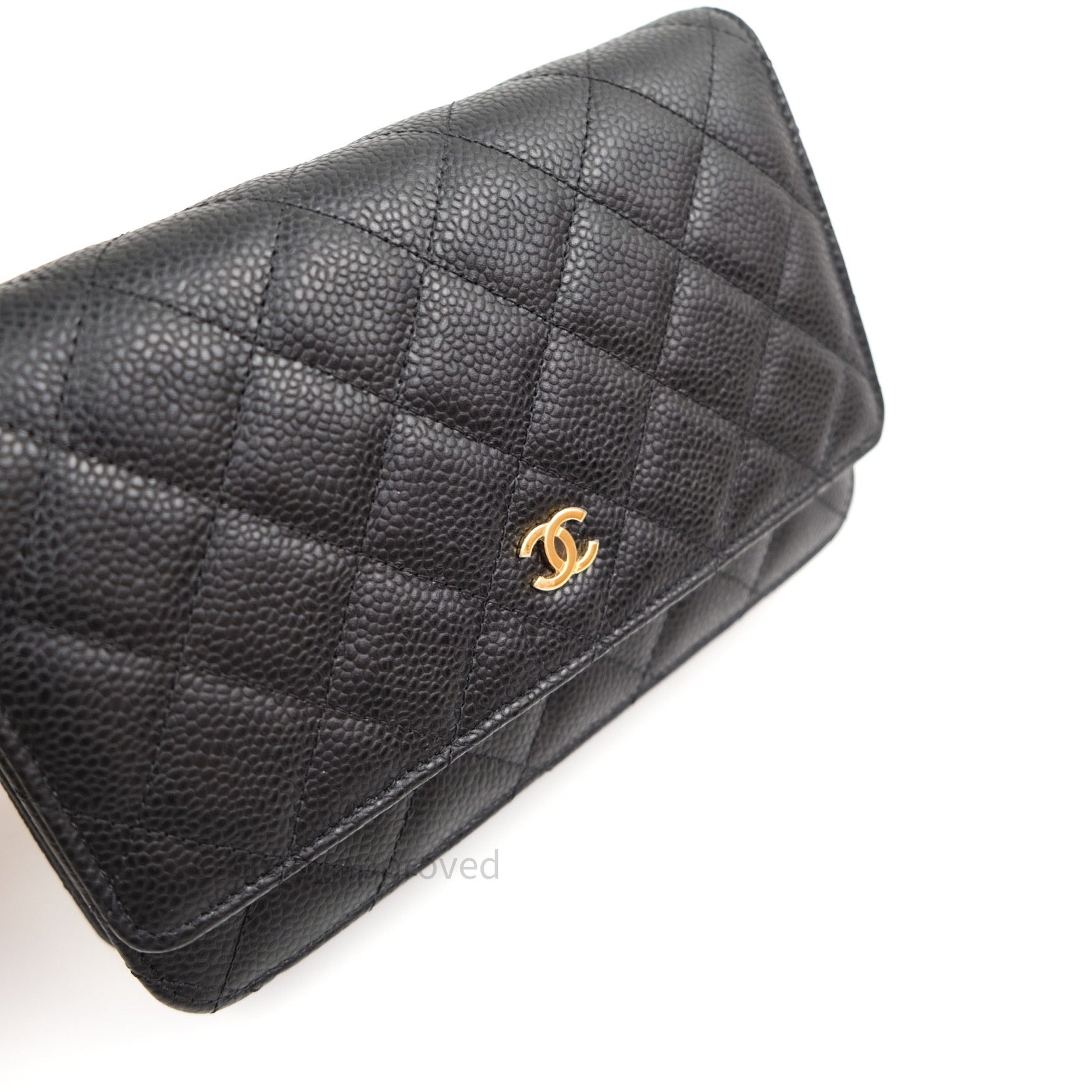 Authenticated Used Chanel wallet CHANEL long quilting matelasse caviar skin  black A50097