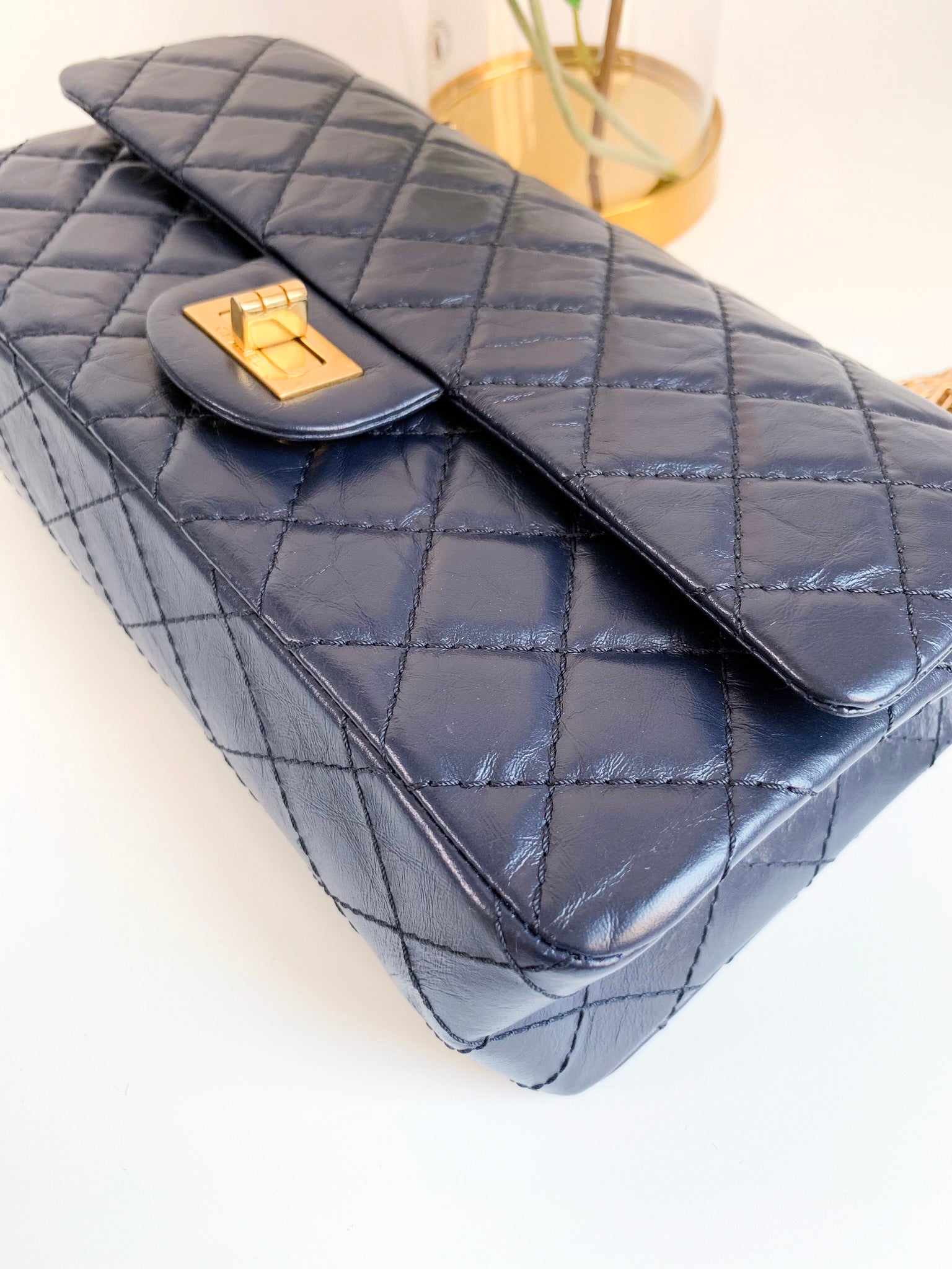2.55 Chanel tweed bag Navy blue ref.190694 - Joli Closet
