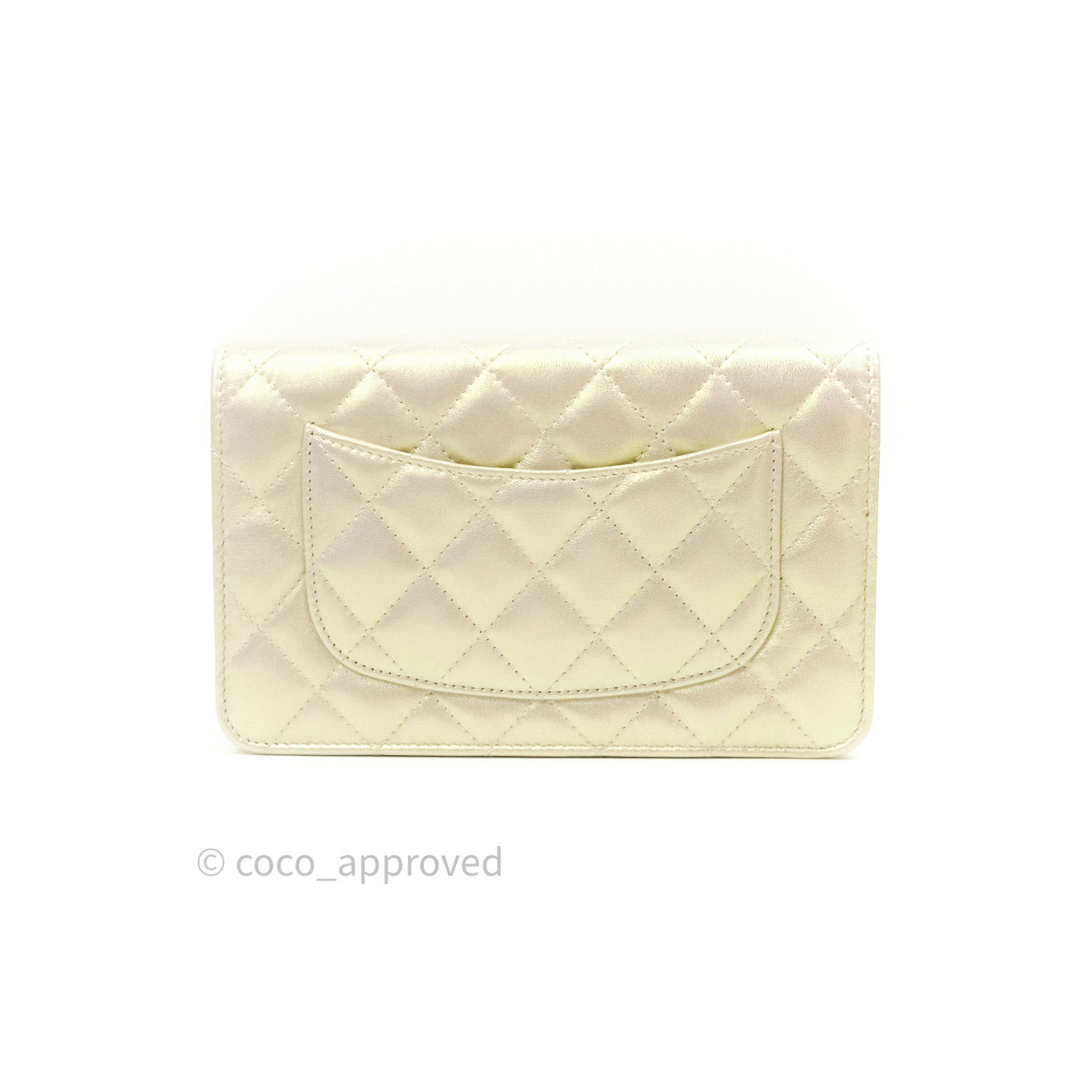 Chanel Quilted Wallet on Chain WOC Iridescent Ivory Gold Hardware 20A – Coco  Approved Studio