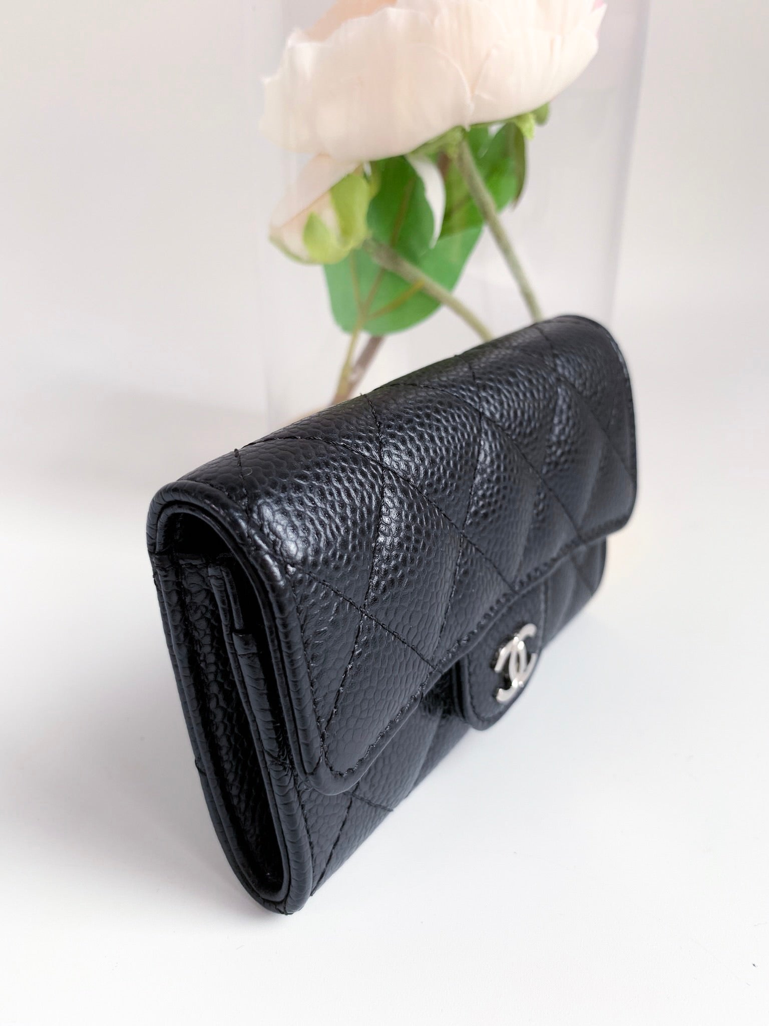 CHANEL, Bags, New Authentic Chanel Filigree Caviar Card Wallet