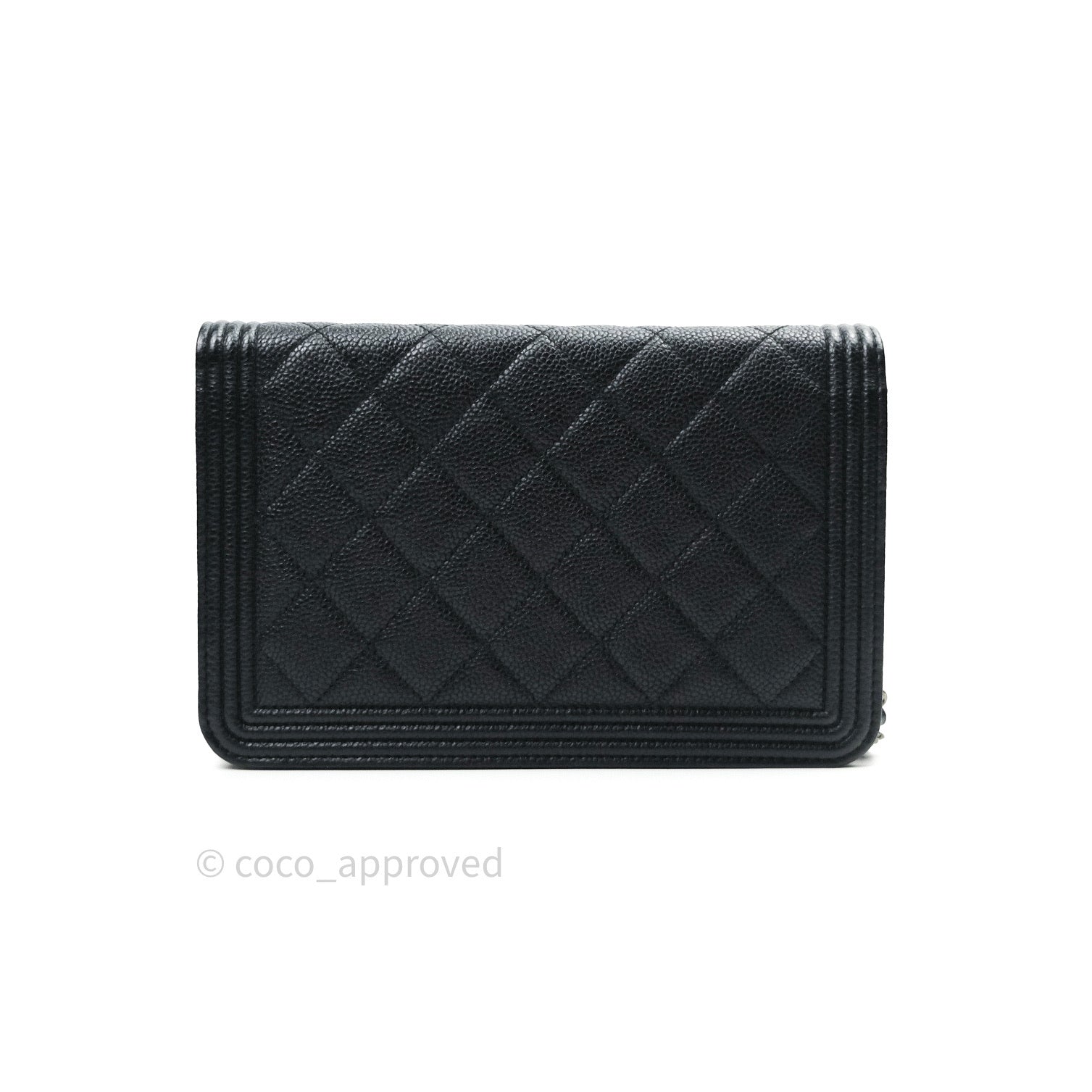 CHANEL, Bags, Chanel Boy Checkbook Wallet Black With Ruthenium
