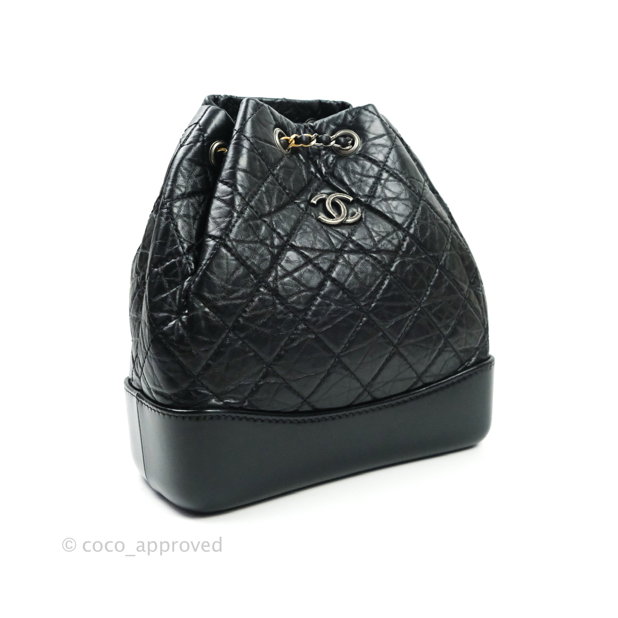 Bestil Compulsion Persona Chanel Gabrielle Backpack Black Aged Calfskin Small Black – Coco Approved  Studio