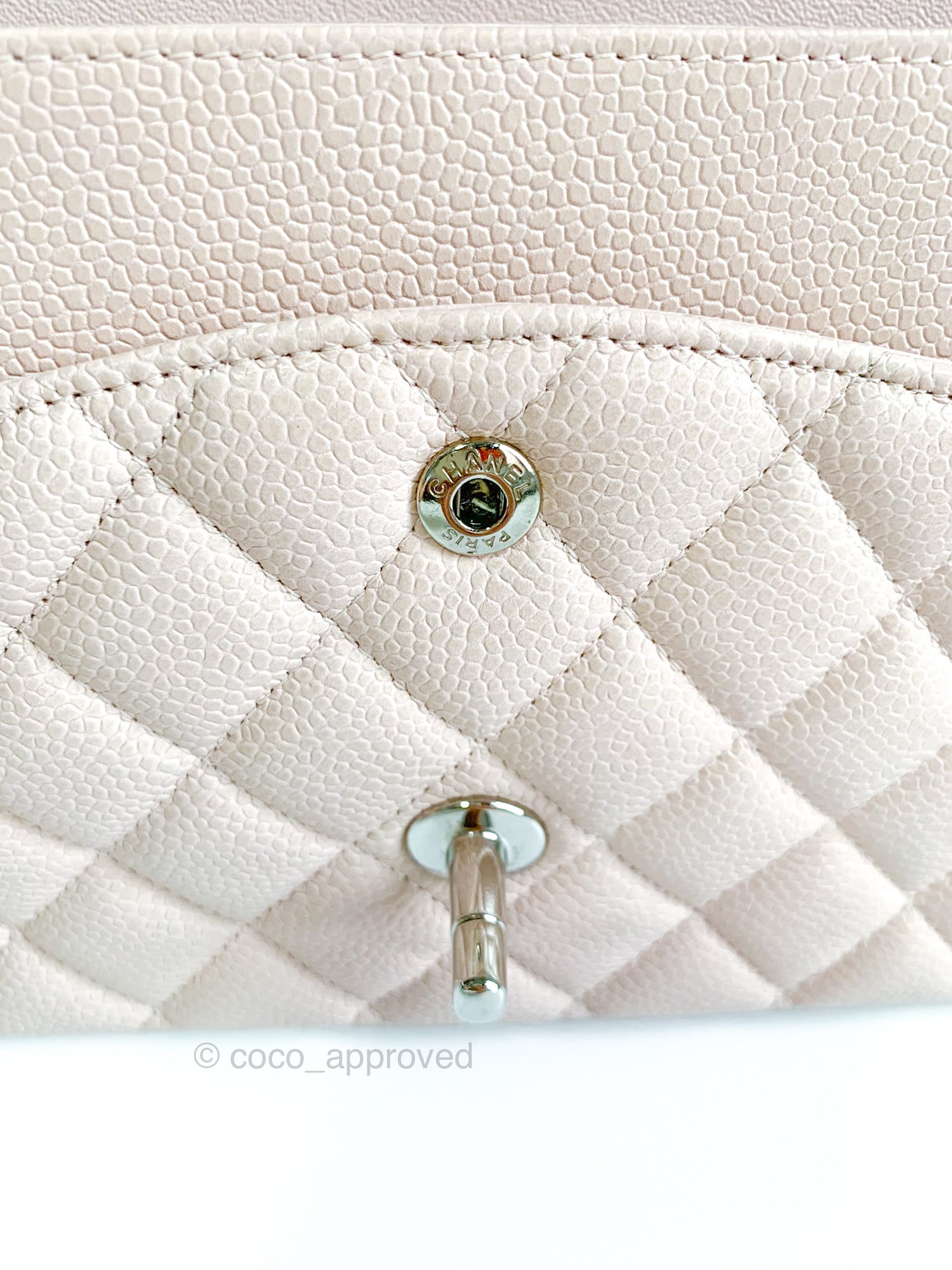Chanel Light Blue Quilted Caviar Jumbo Classic Double Flap Bag