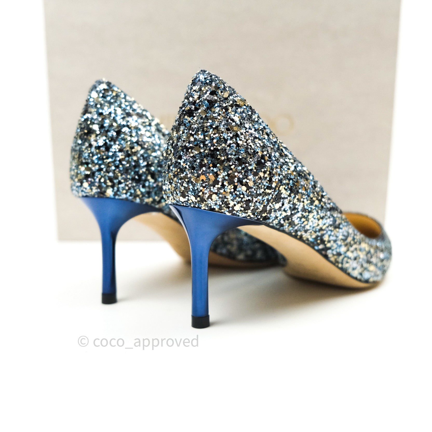 Jimmy Choo Electric Blue Mix Party Coarse Glitter Romy 60 – Coco
