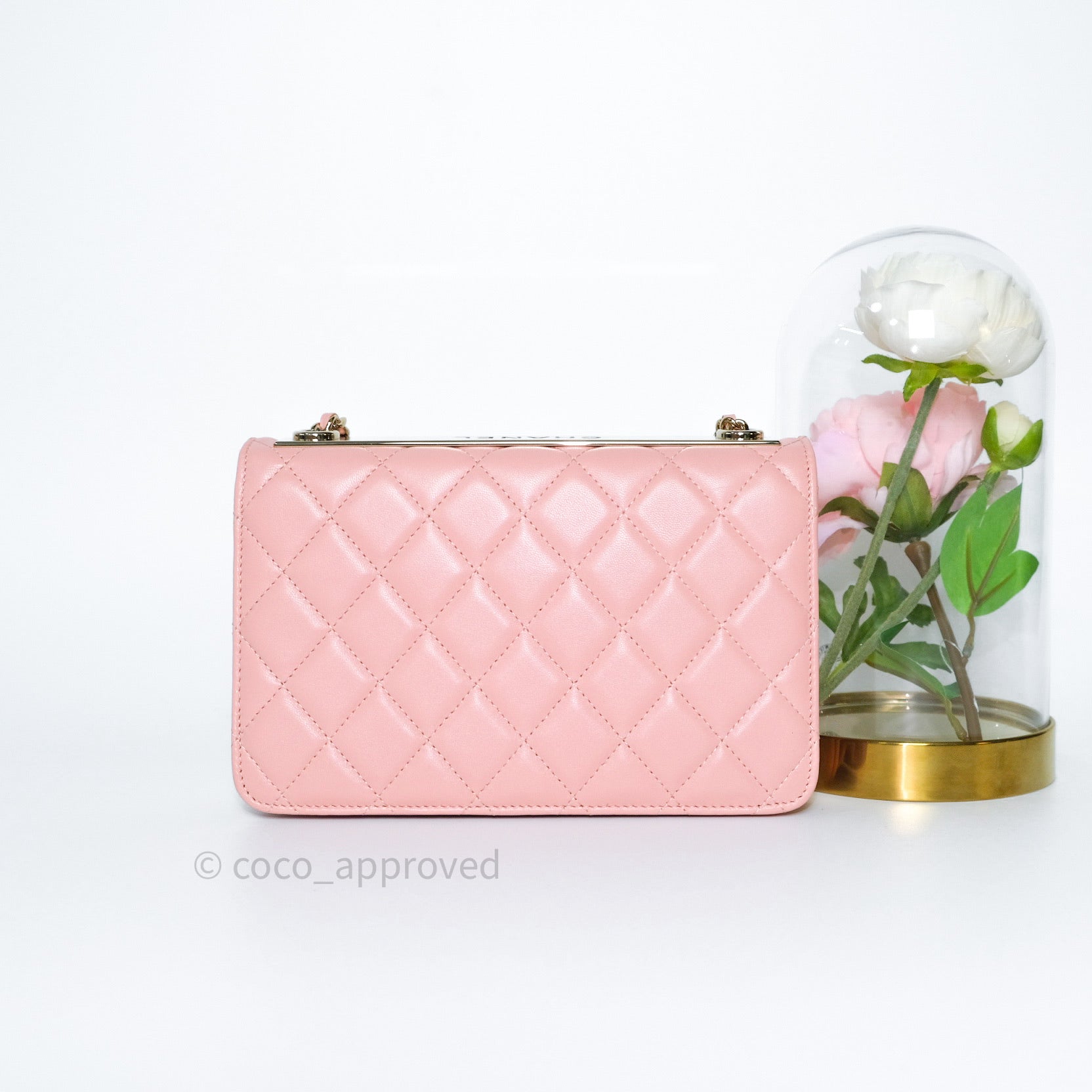 New 23S CHANEL 2023 WOC Wallet on Chain Caviar Pale Pink Bag Gold CC  Crystals