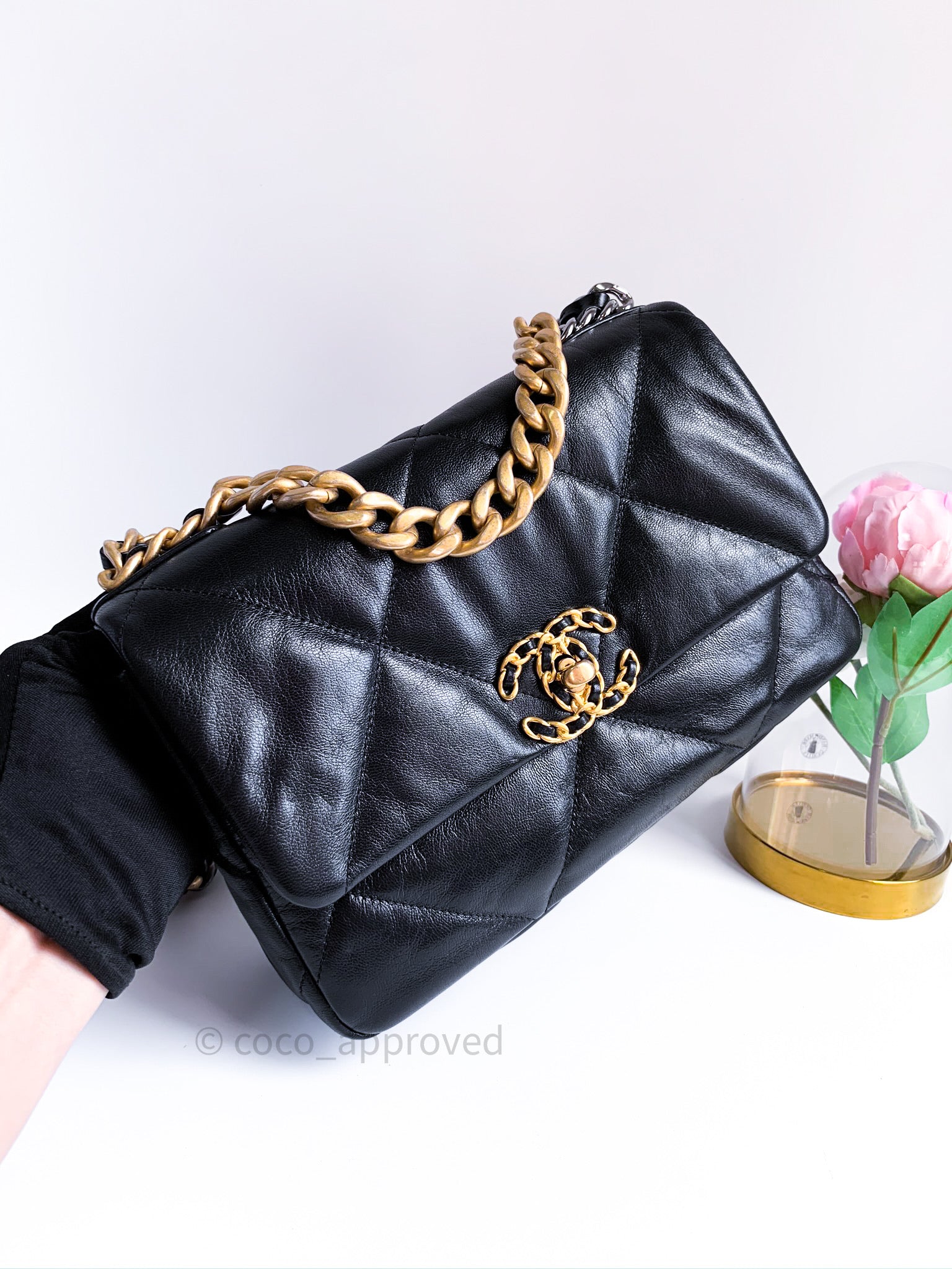 Chanel 19 Small Flap Bag Black Goatskin Mixed Hardware 20K – Coco Approved  Studio