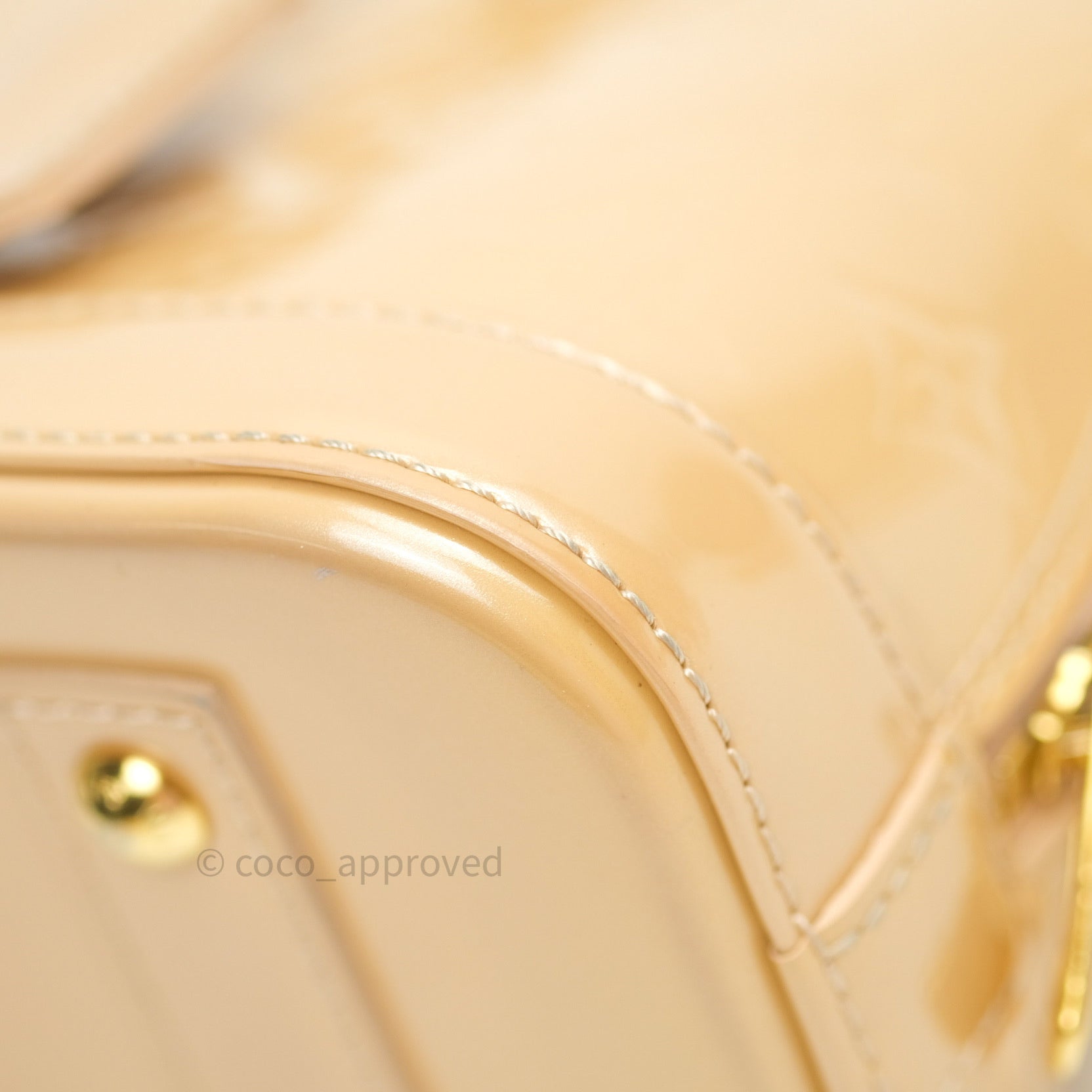 Louis Vuitton Alma BB Beige Monogram Vernis Leather – Coco