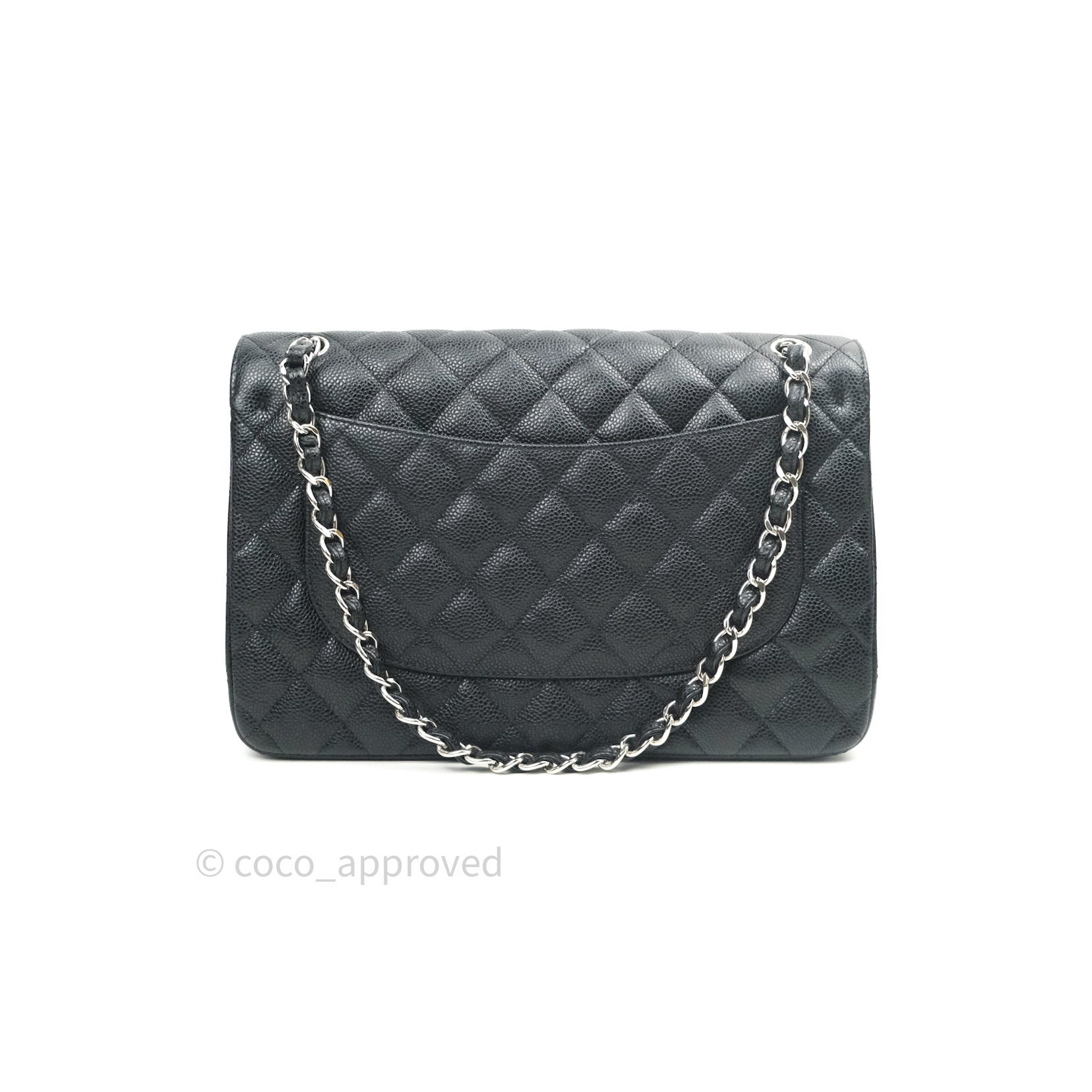 Chanel Classic Jumbo Double Flap Black Caviar Silver Hardware⁣⁣ – Coco  Approved Studio