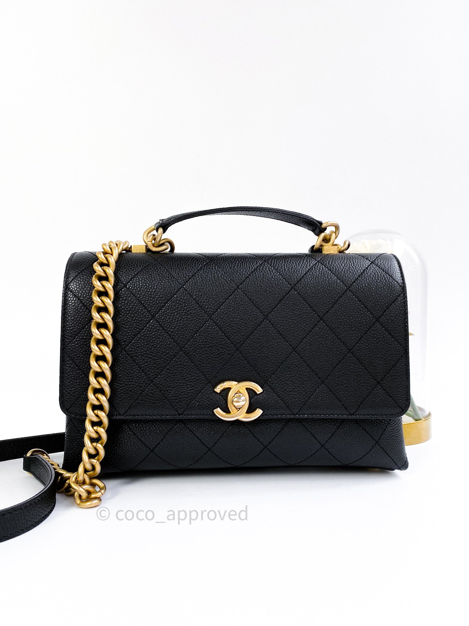 Chanel Chic Affinity Small Grained Calfskin Black Gold Hardware – Coco  Approved Studio