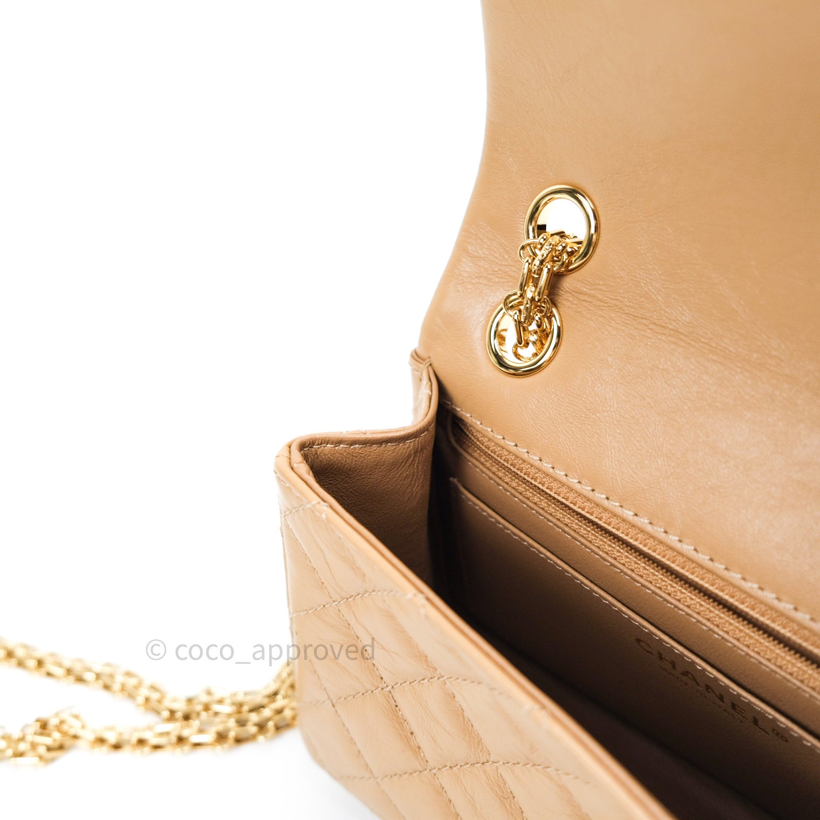 Chanel Mini Reissue 224 Beige Aged Calfskin Gold Hardware – Coco