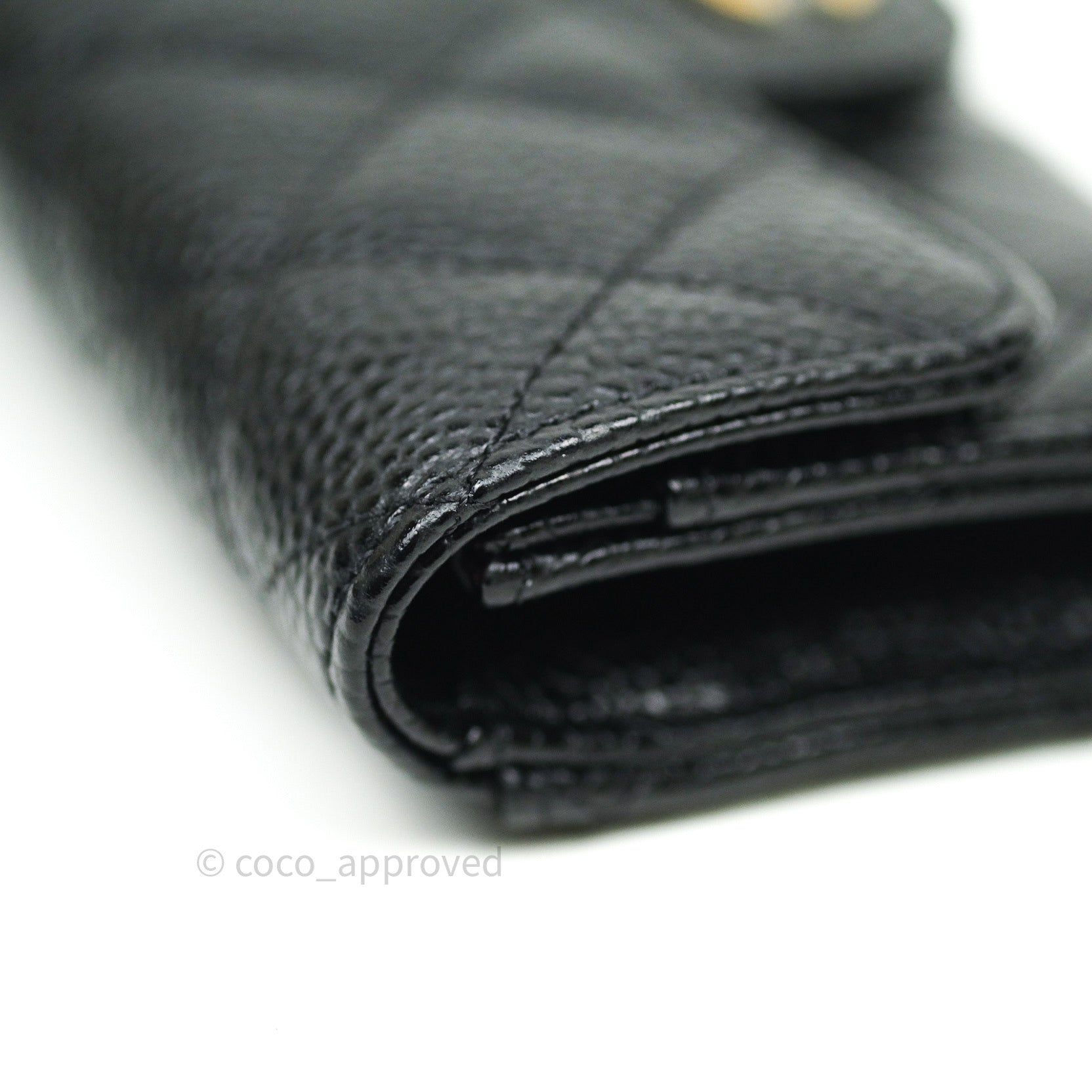 NEW 23B CHANEL Classic Flap Caviar Quilted Card Holder Black BIG