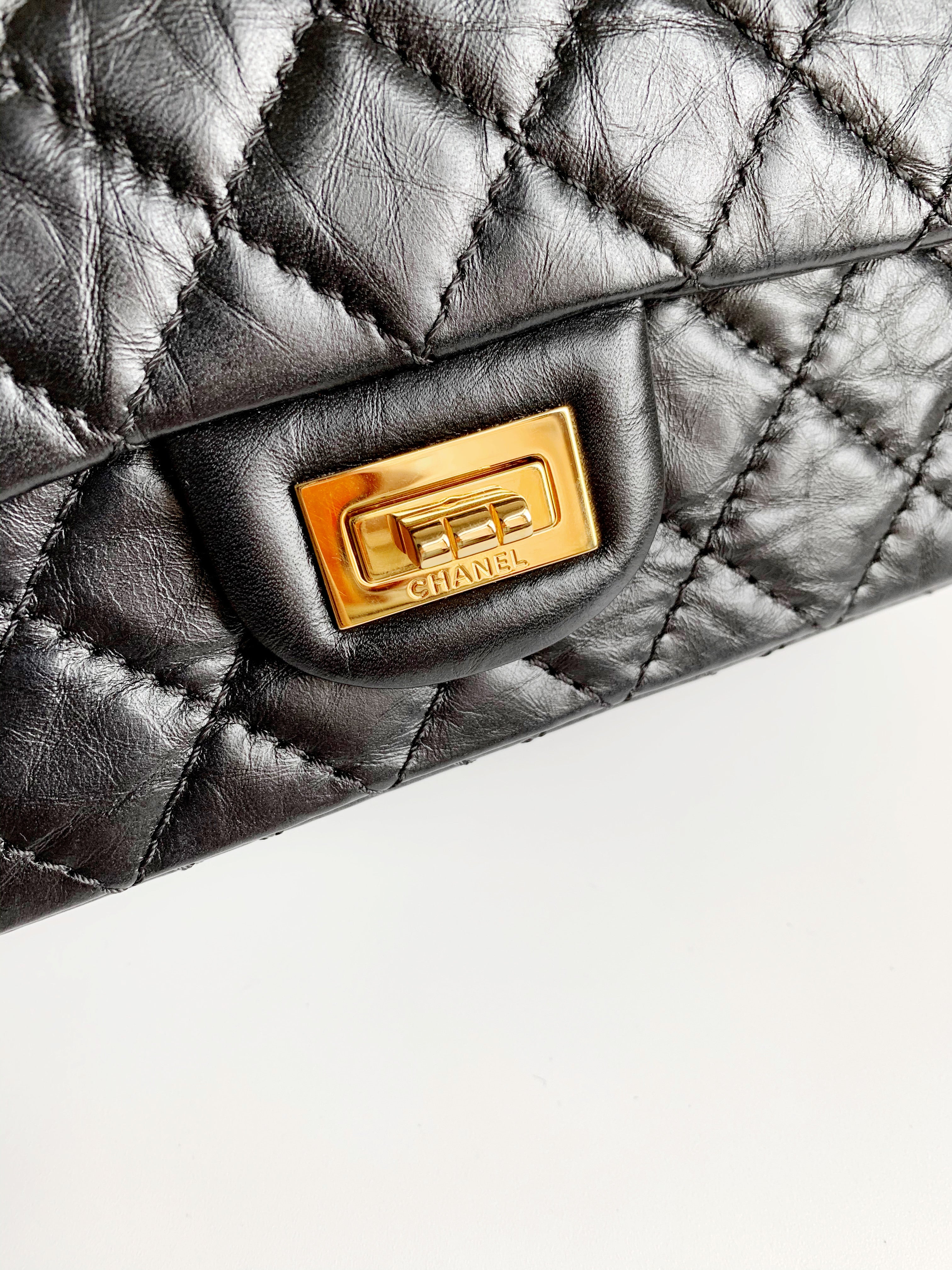 Chanel Mini Reissue 224 Black Aged Calfskin Gold Hardware – Coco Approved  Studio