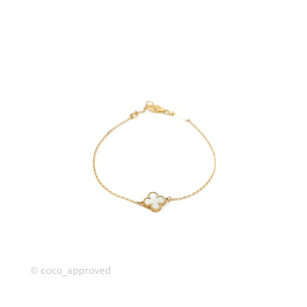 Van Cleef & Arpels Sweet Alhambra Bracelet Yellow Gold & Mother-of-pea –  Coco Approved Studio