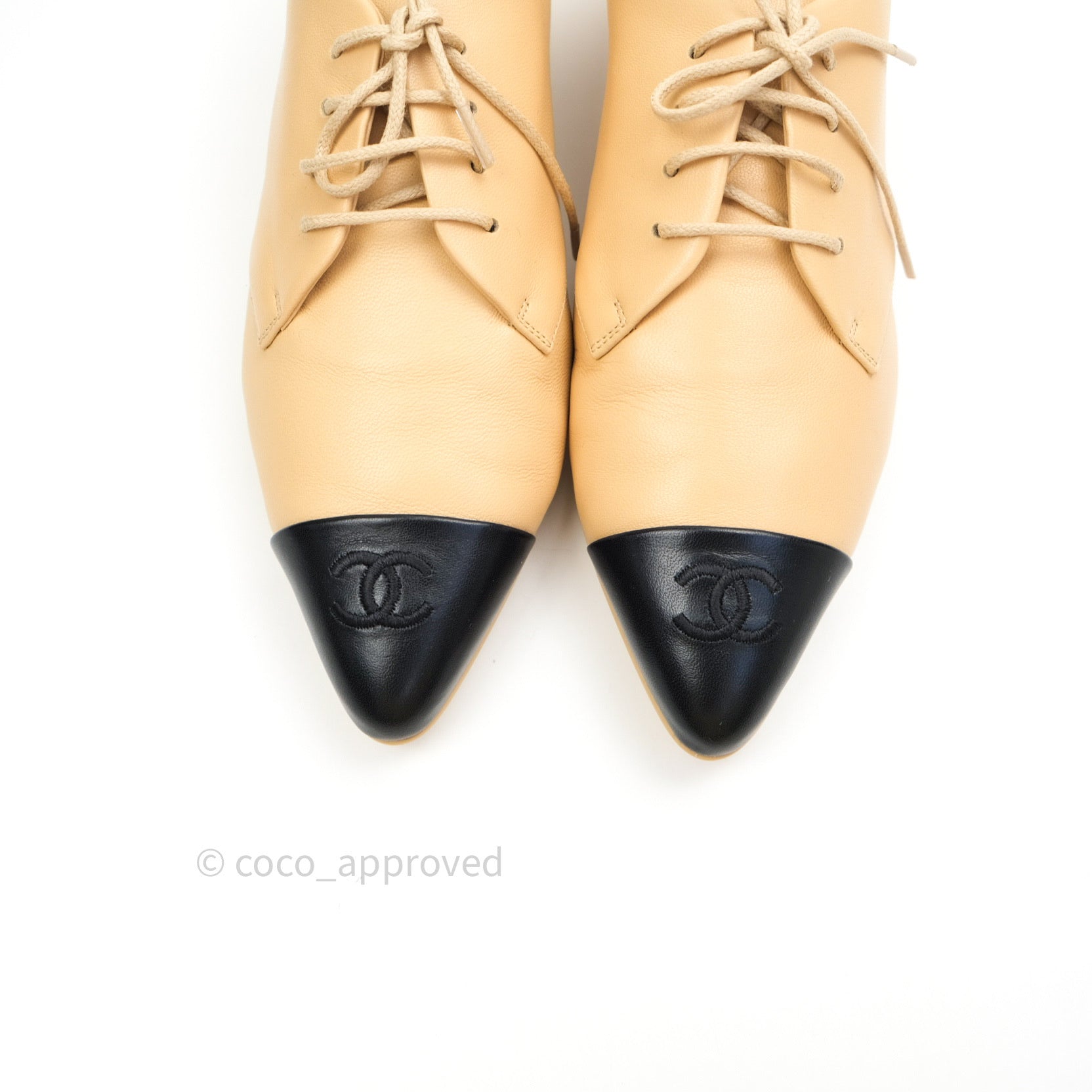 Chanel Beige Black Lambskin Pointy Shoes – Coco Approved Studio