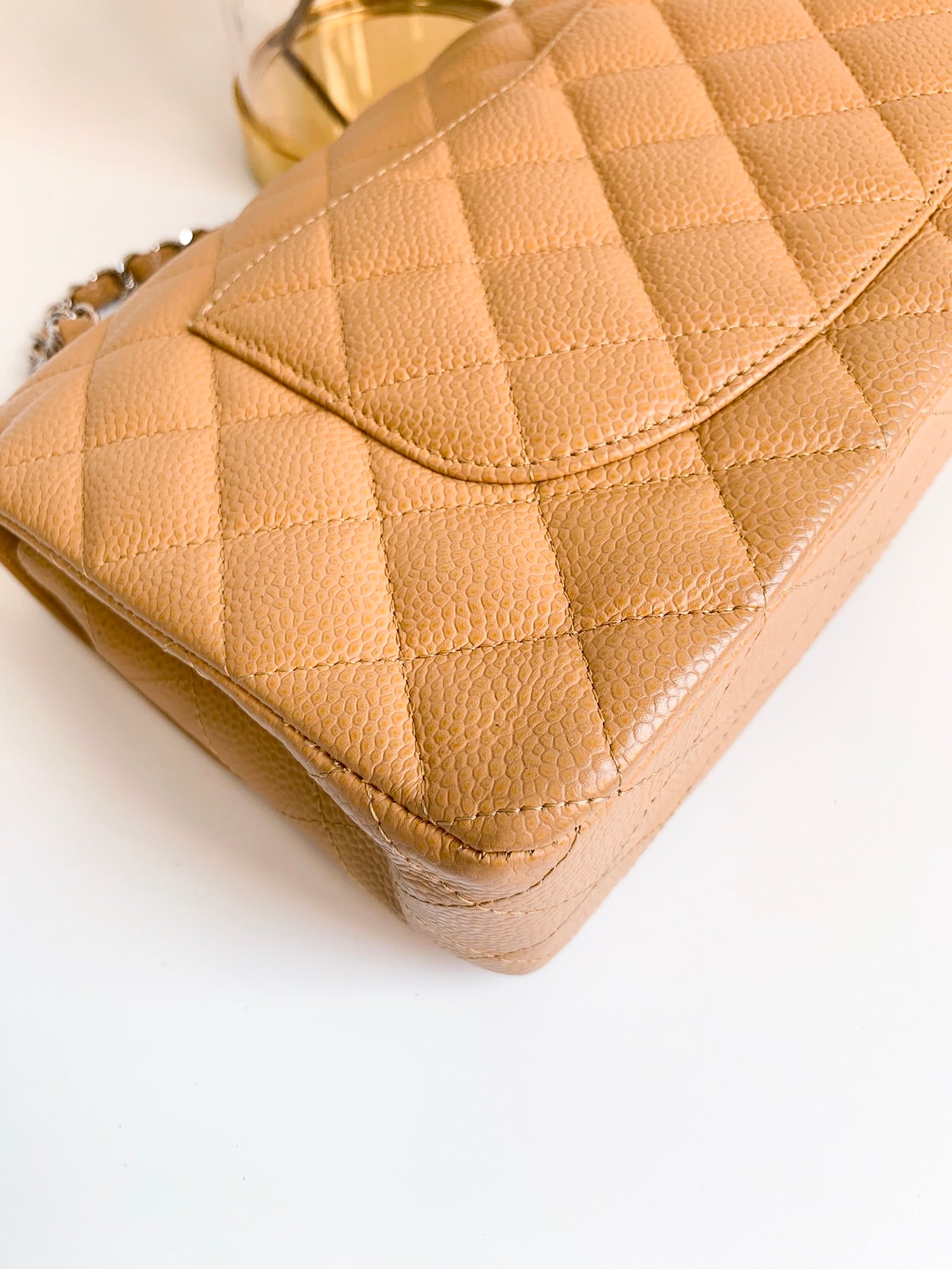 chanel flap bag tan leather