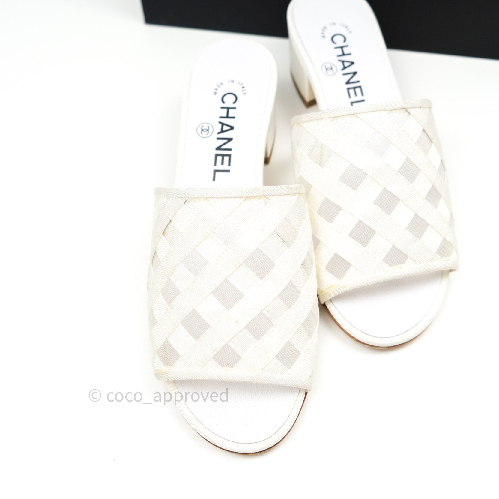 Chanel White Heeled Mules 19P – Coco Approved Studio