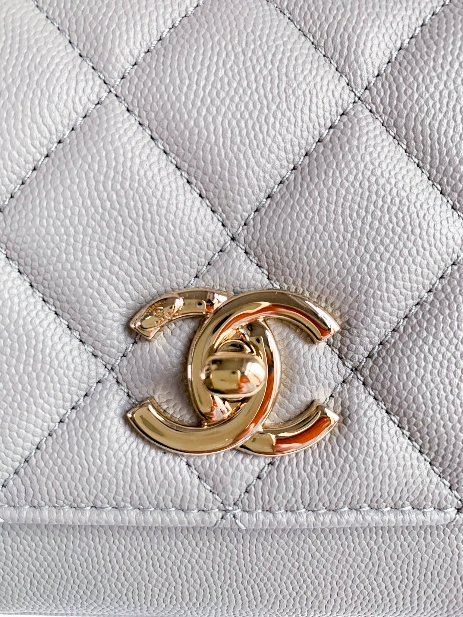Chanel Grey Quilted Caviar Mini Business Affinity Gold Hardware, 2019  Available For Immediate Sale At Sotheby's