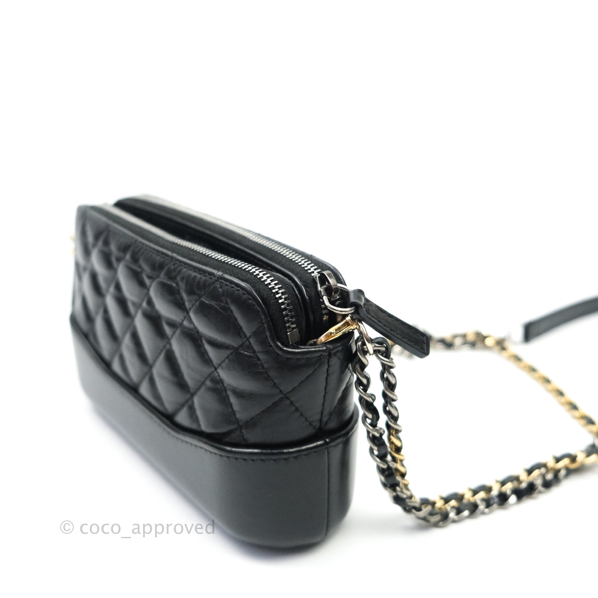 Chanel Gabrielle Clutch With Chain Aged Calfskin Black Mixed Hardware –  Coco Approved Studio