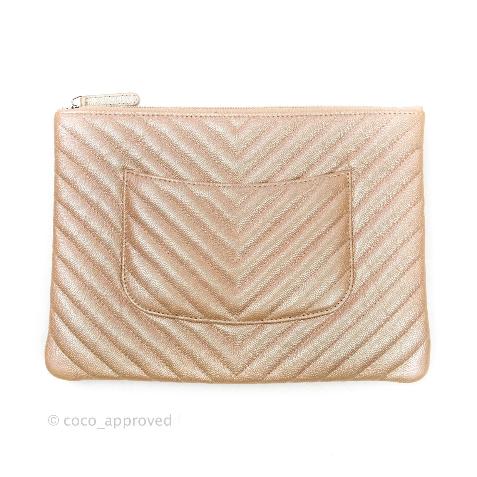 CHANEL, Bags, Soldchanel Gold Pink O Case Pouch Clutch