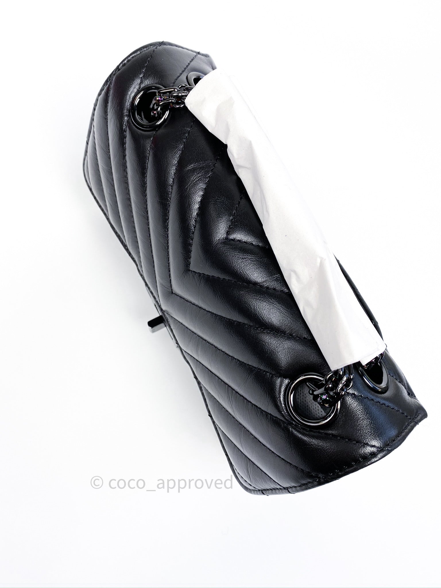 Chanel Mini Reissue 224 So Black Chevron Calfskin Black Hardware – Coco  Approved Studio