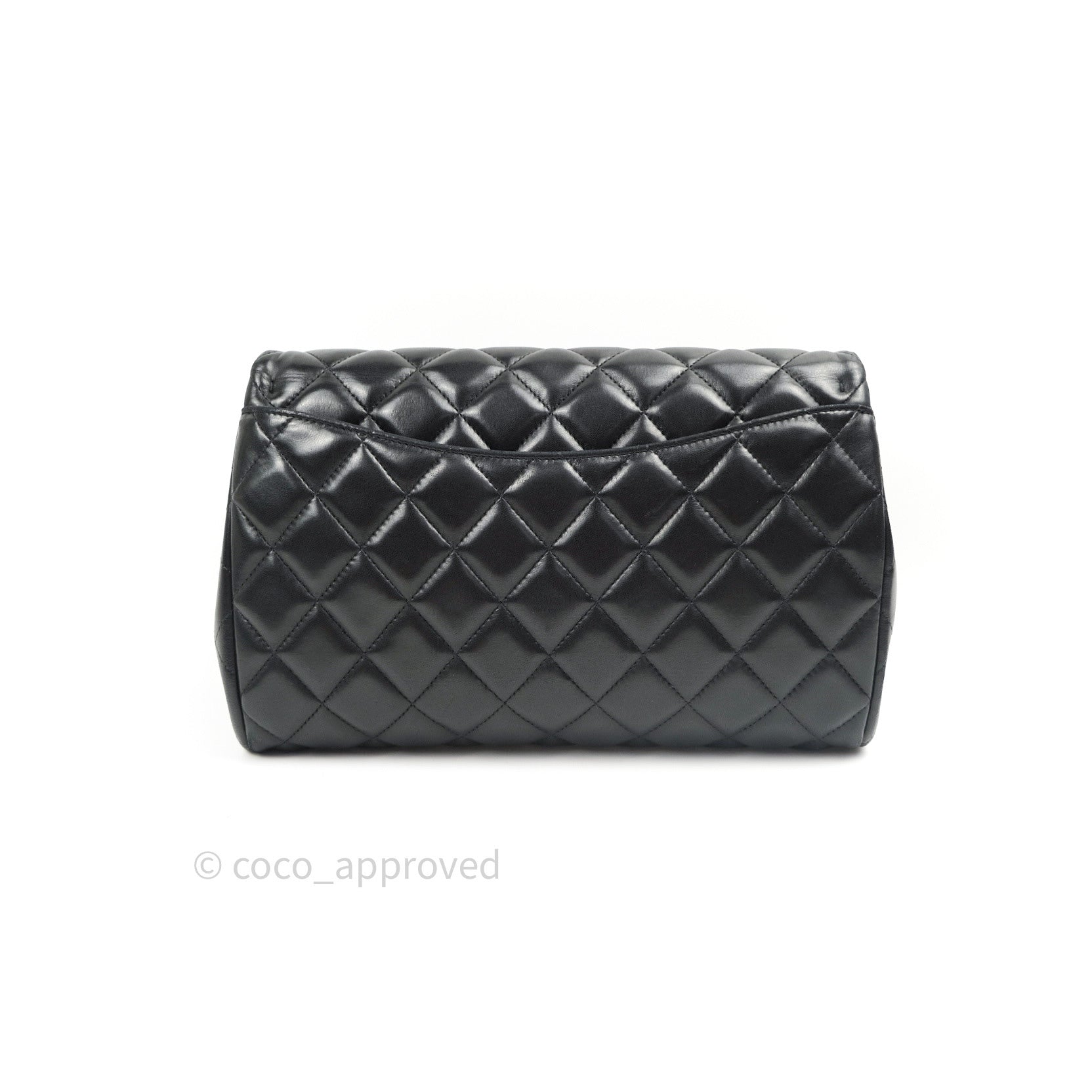 Chanel Quilted Clutch with Chain Black Lambskin Silver Hardware – Coco  Approved Studio