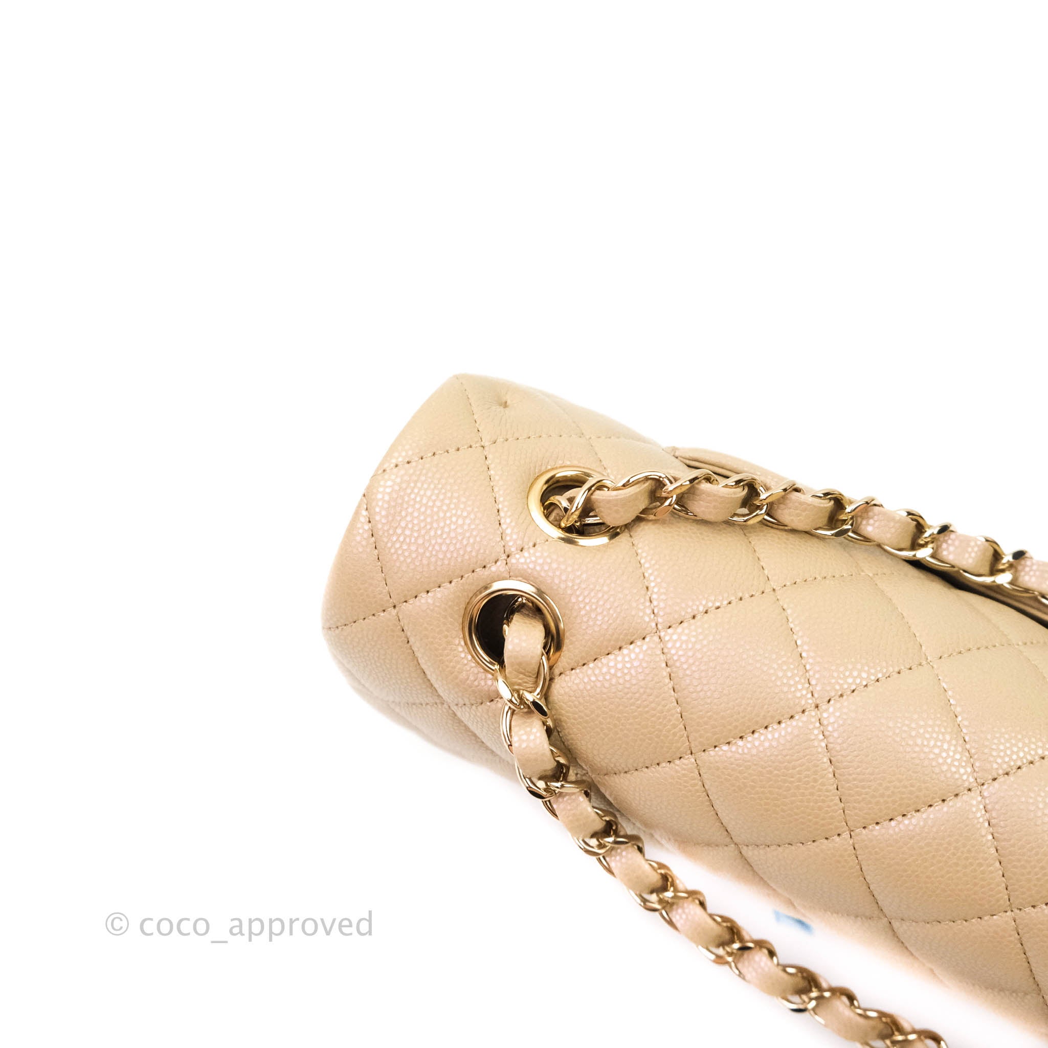 Chanel M/L Medium Double Flap Bag Iridescent Dark Beige Caviar Gold Ha –  Coco Approved Studio