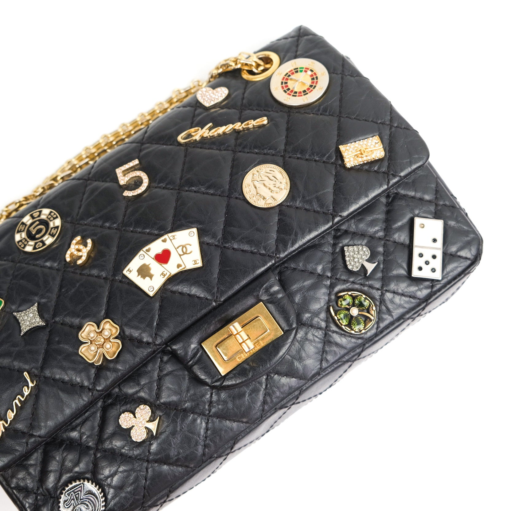 Chanel 2.55 Reissue Aged Calfskin Lucky Charms 225 Flap Black – Coco  Approved Studio