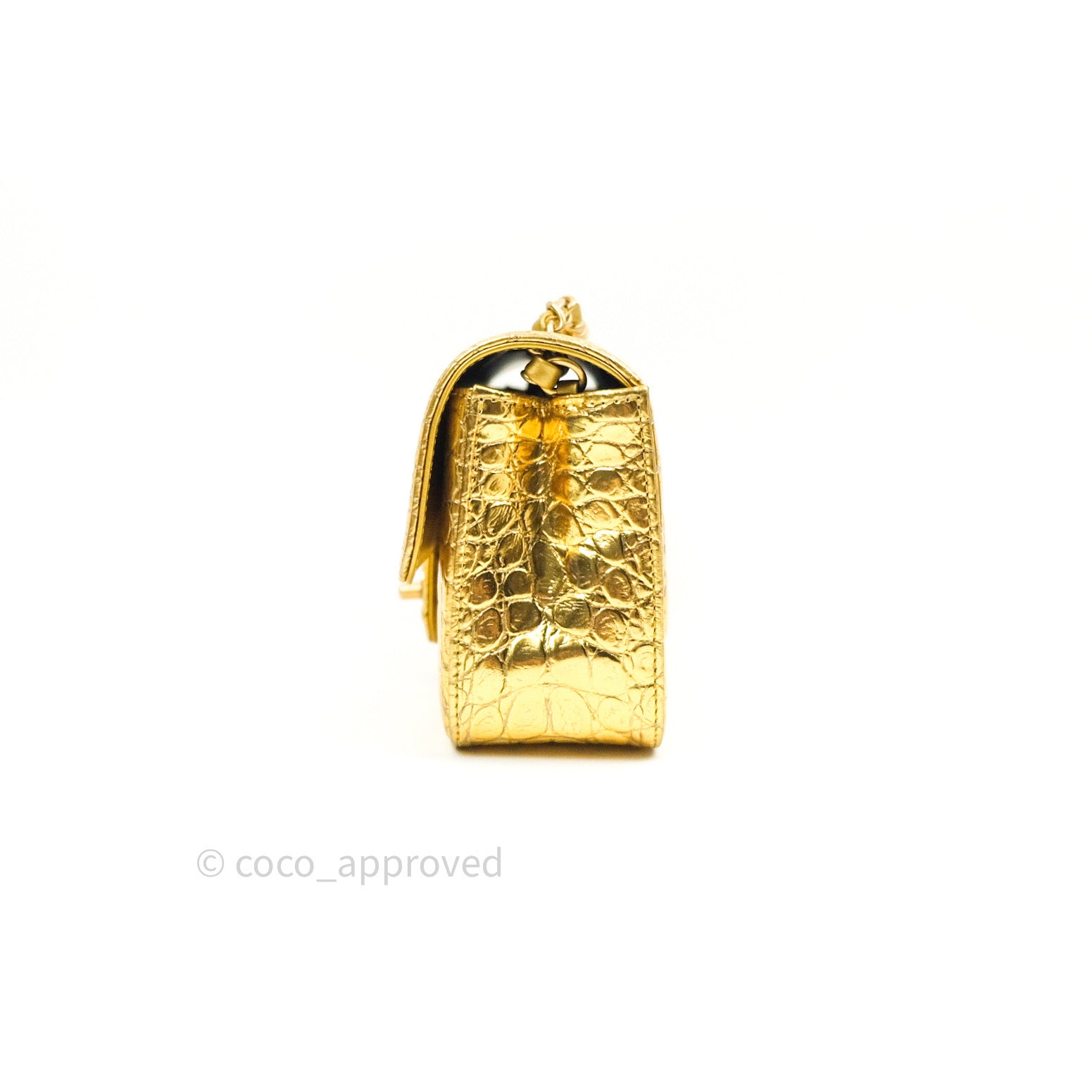Chanel Metallic Gold Crocodile Embossed Gabrielle Medium Bag – The