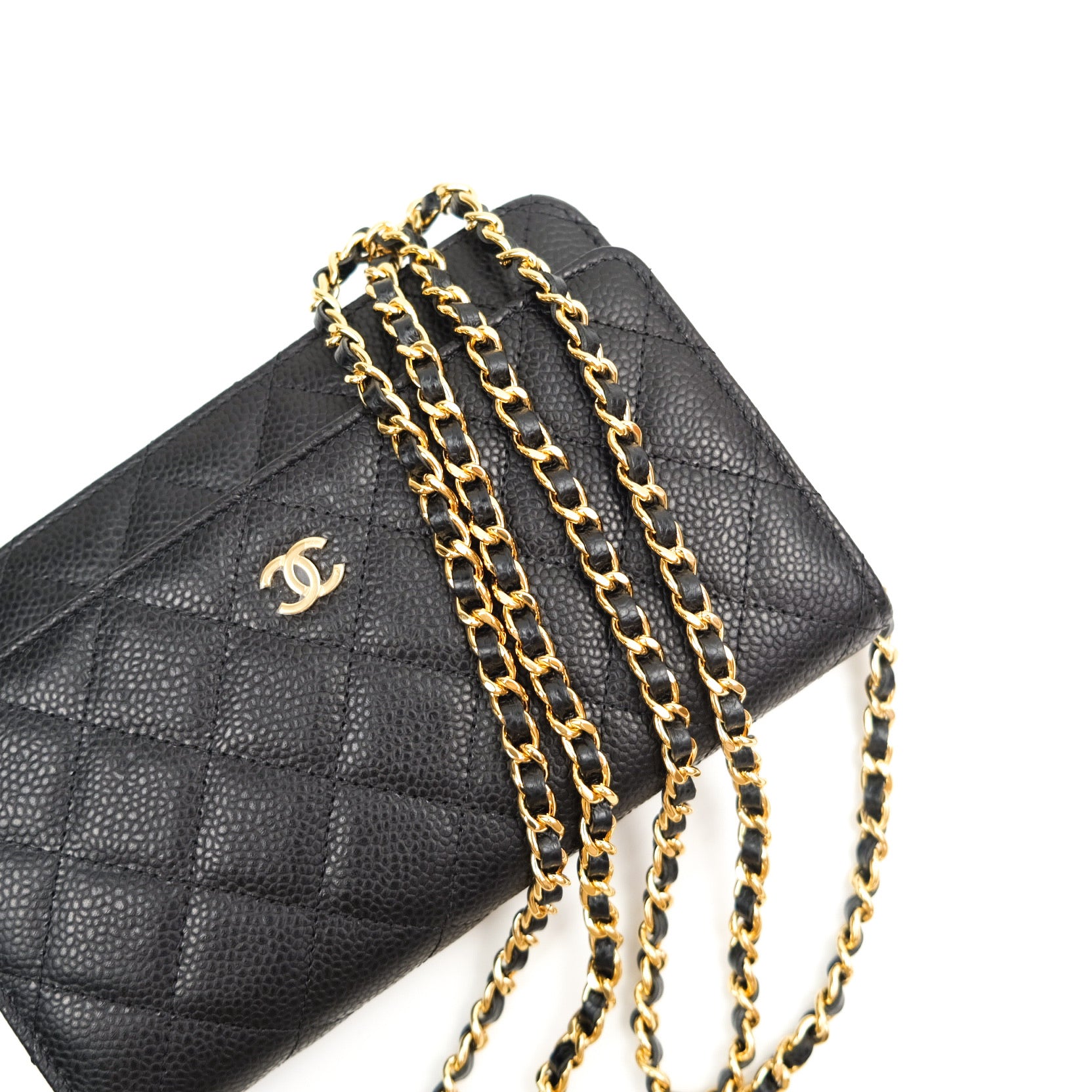 2022 Chanel Black Caviar Wallet-on-Chain Gold Hardware Full Set –  como-vintage