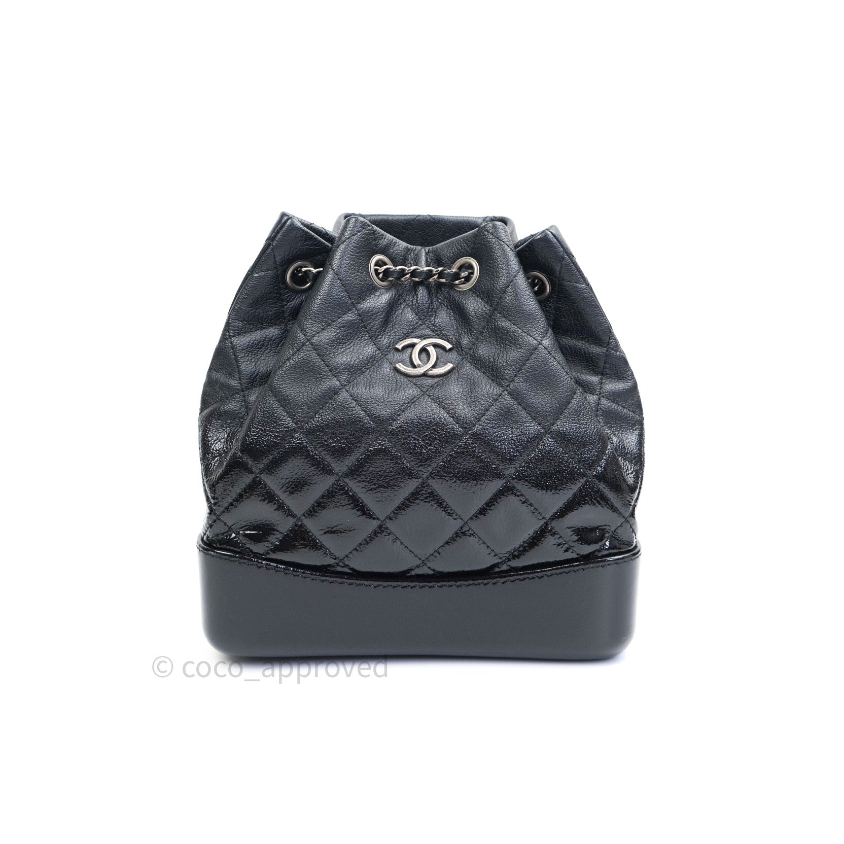 Chanel Gabrielle Backpack Black Goatskin Ombre Small Black – Coco