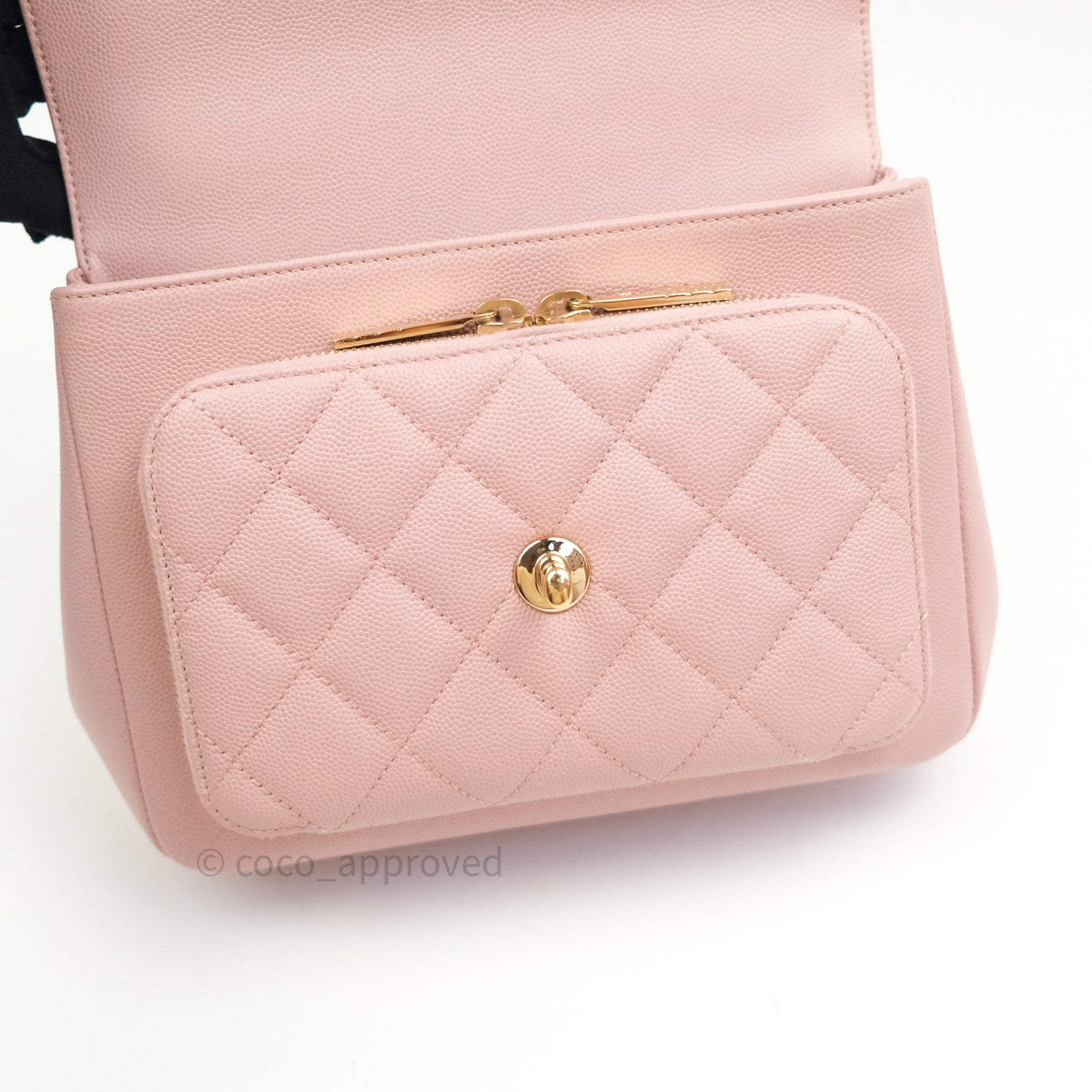 CHANEL Caviar Quilted Medium Business Affinity Flap Light Pink