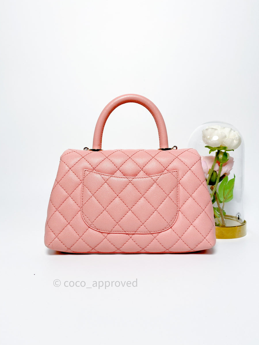 BNIB Authentic CHANEL Classic Quilted Iridescent Pink Mini Coco