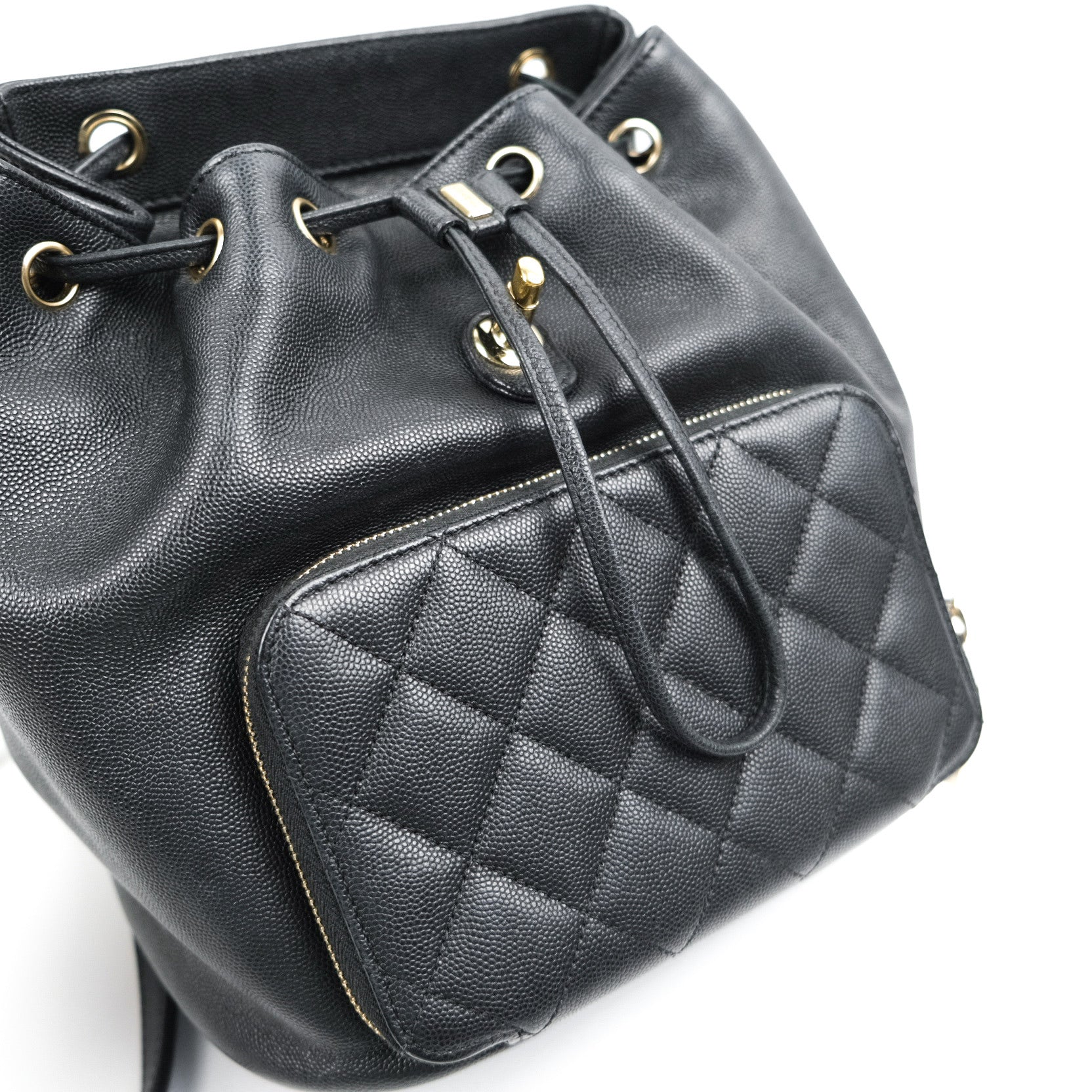 Chanel Black Quilted Caviar Business Affinity Backpack Bag - Yoogi's Closet