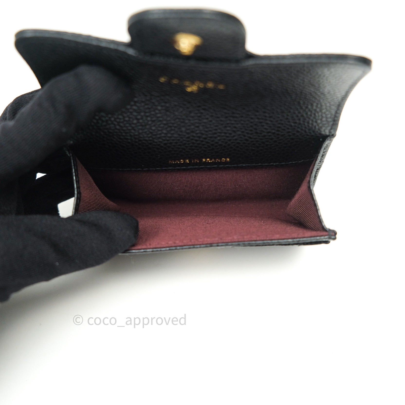 Chanel Caviar Quilted Flap Card Holder Black